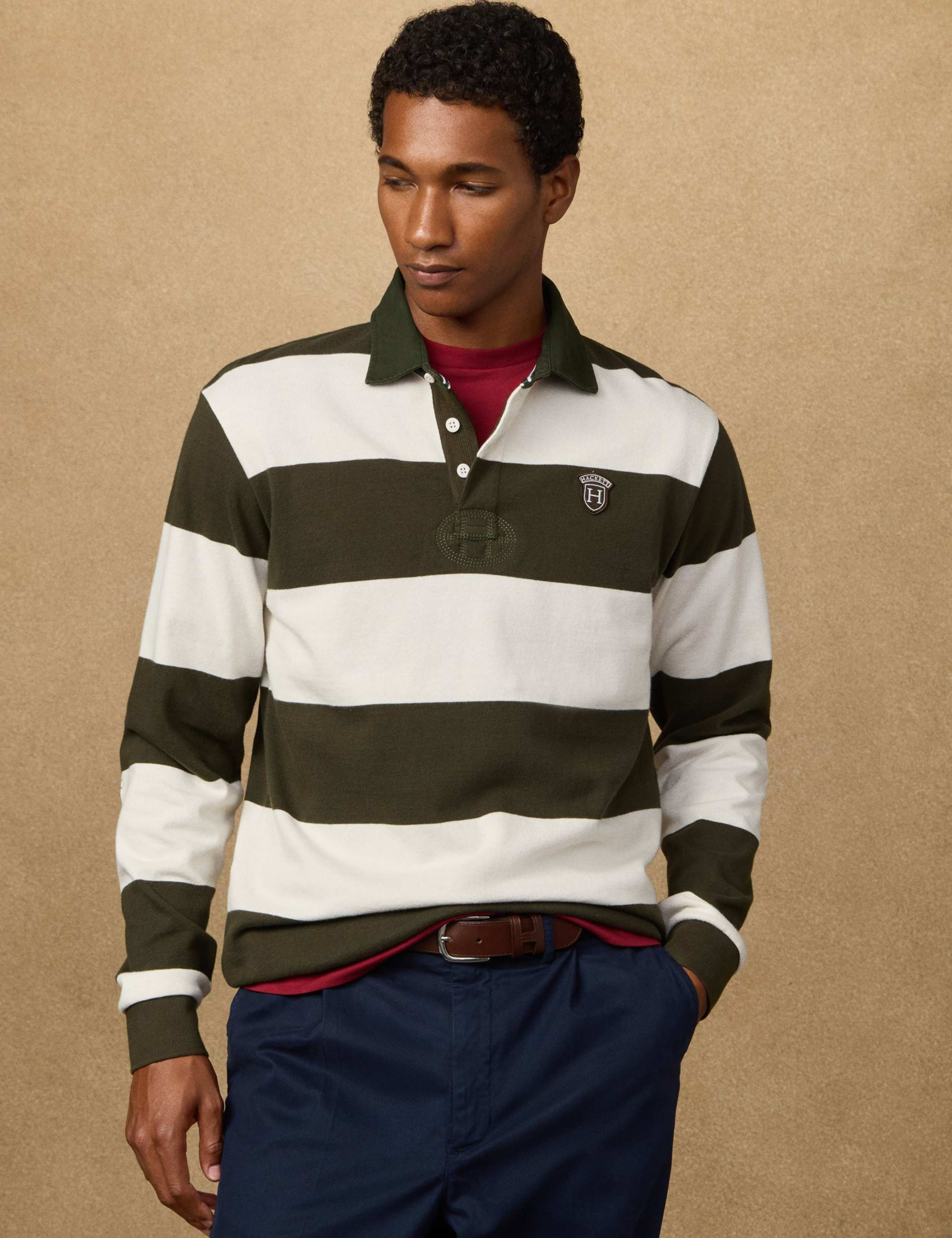 Pure Cotton Striped Rugby Shirt 1 of 9