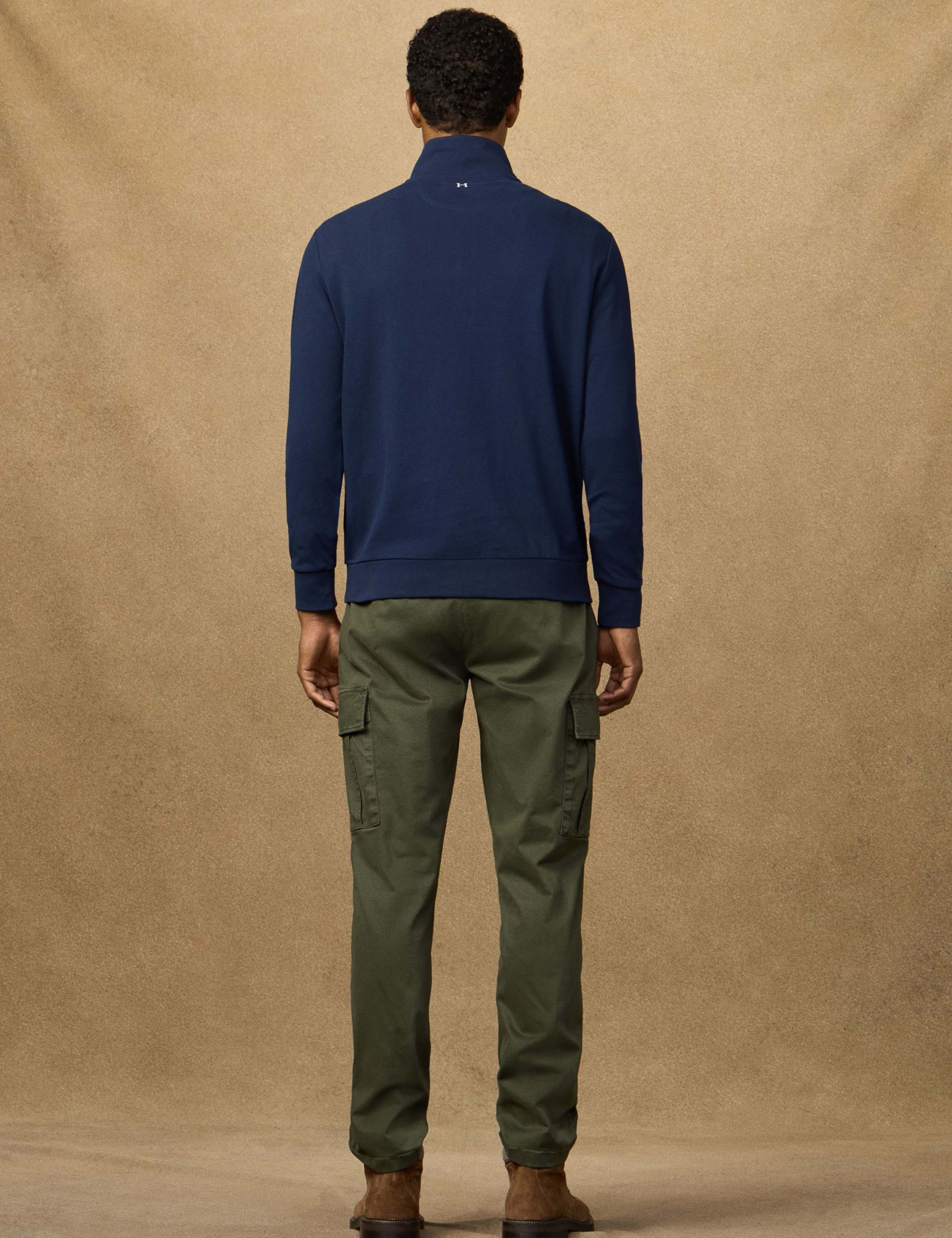 Pure Cotton Funnel Neck Half Zip Sweatshirt 4 of 9