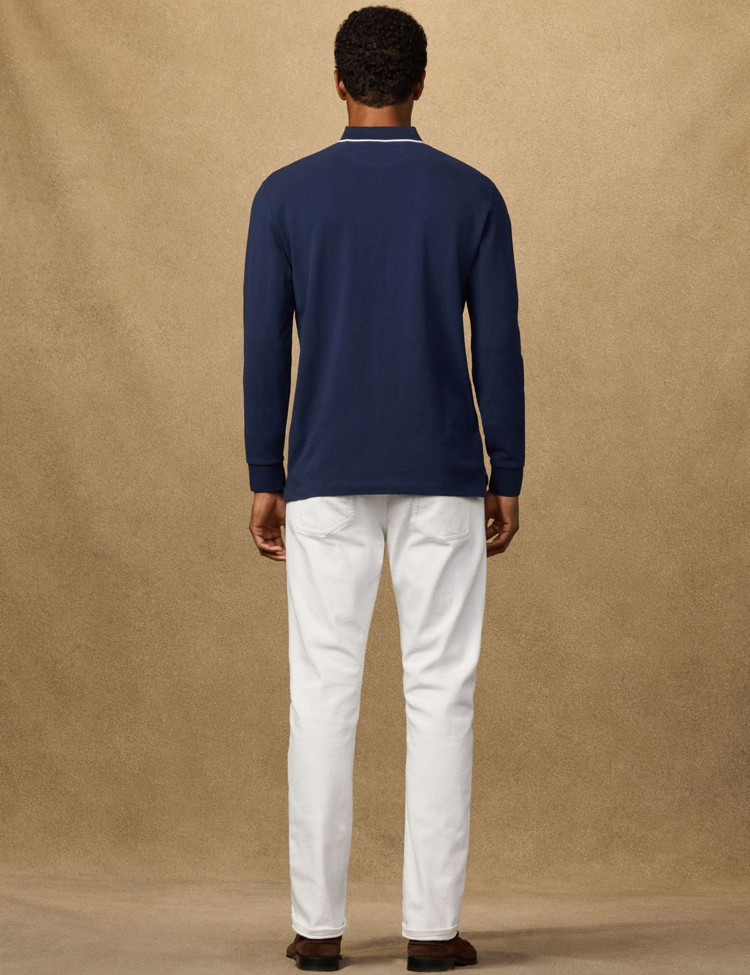 Pure Cotton Long Sleeve Polo Shirt 6 of 8