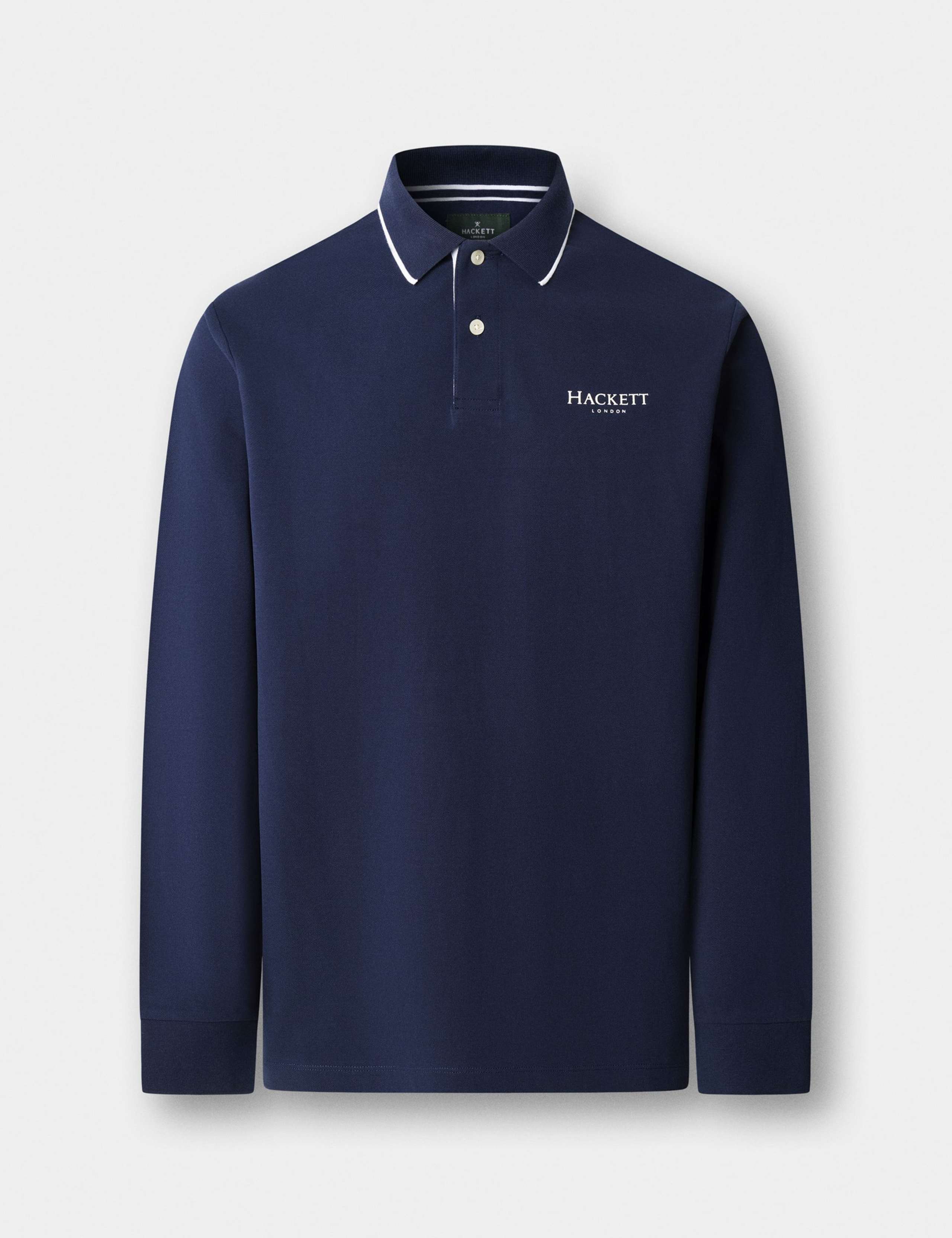 Pure Cotton Long Sleeve Polo Shirt 2 of 8