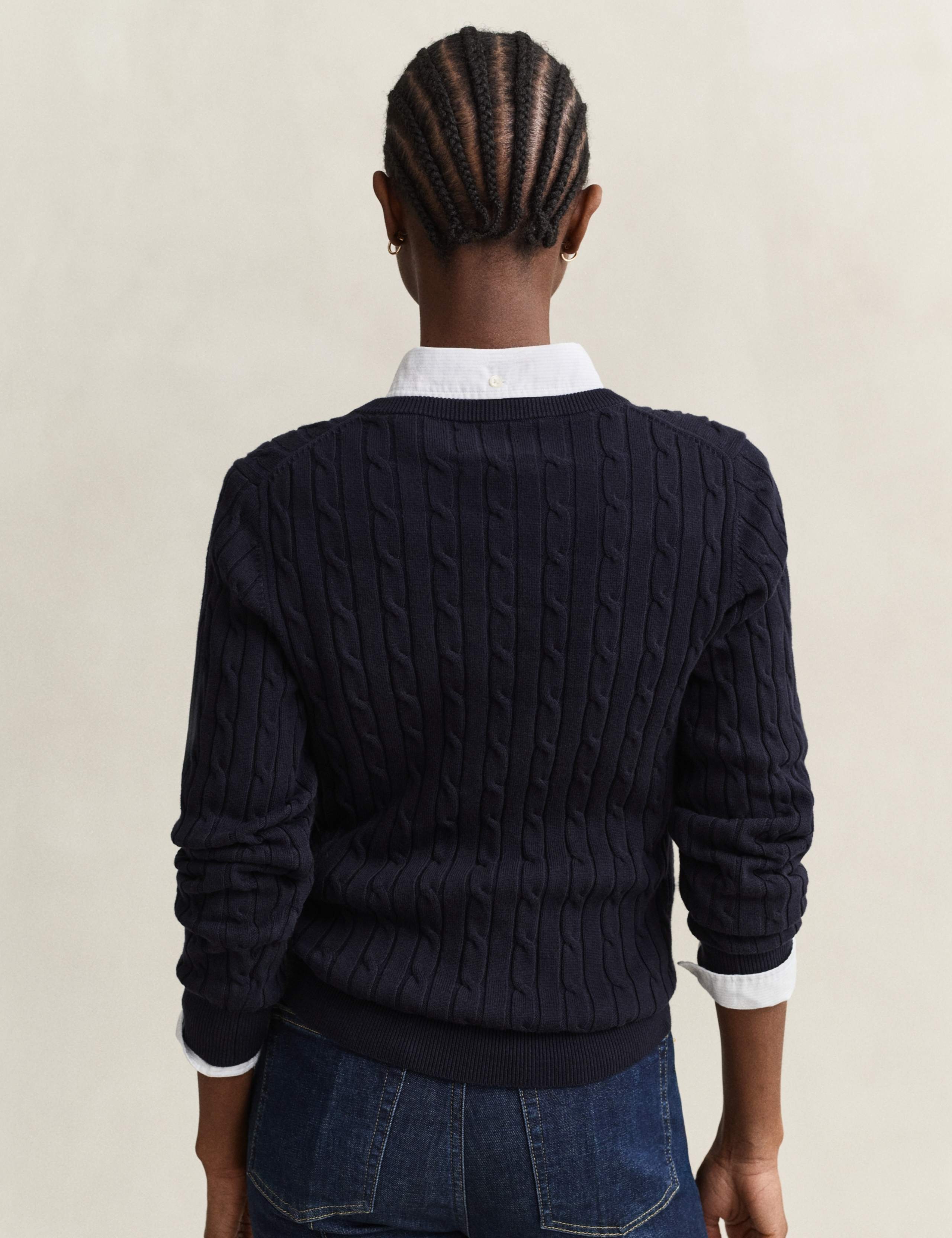 Cotton Rich Cable Knit Sweater 4 of 5