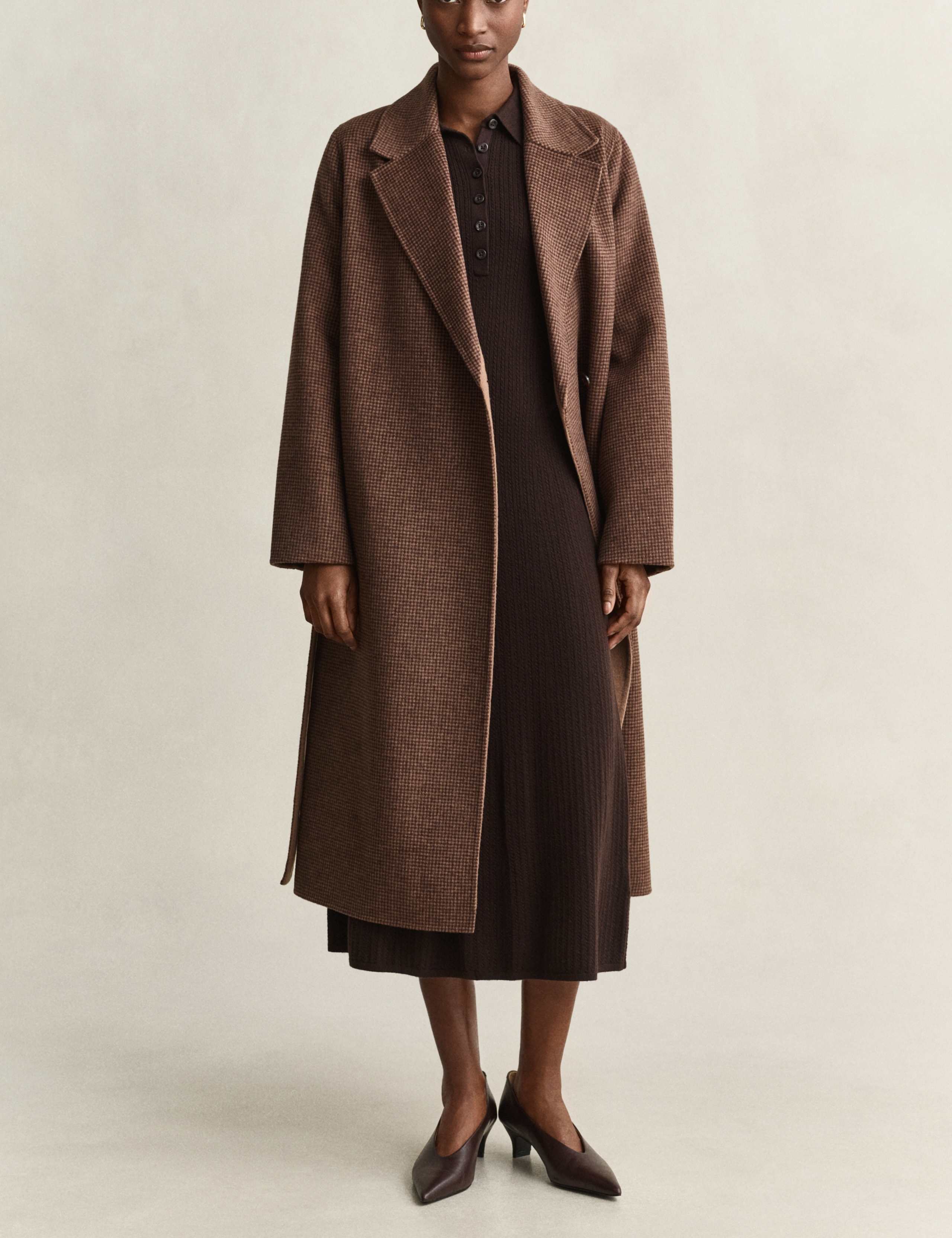 Lyocell Blend Midi Column Dress with Wool 2 of 5