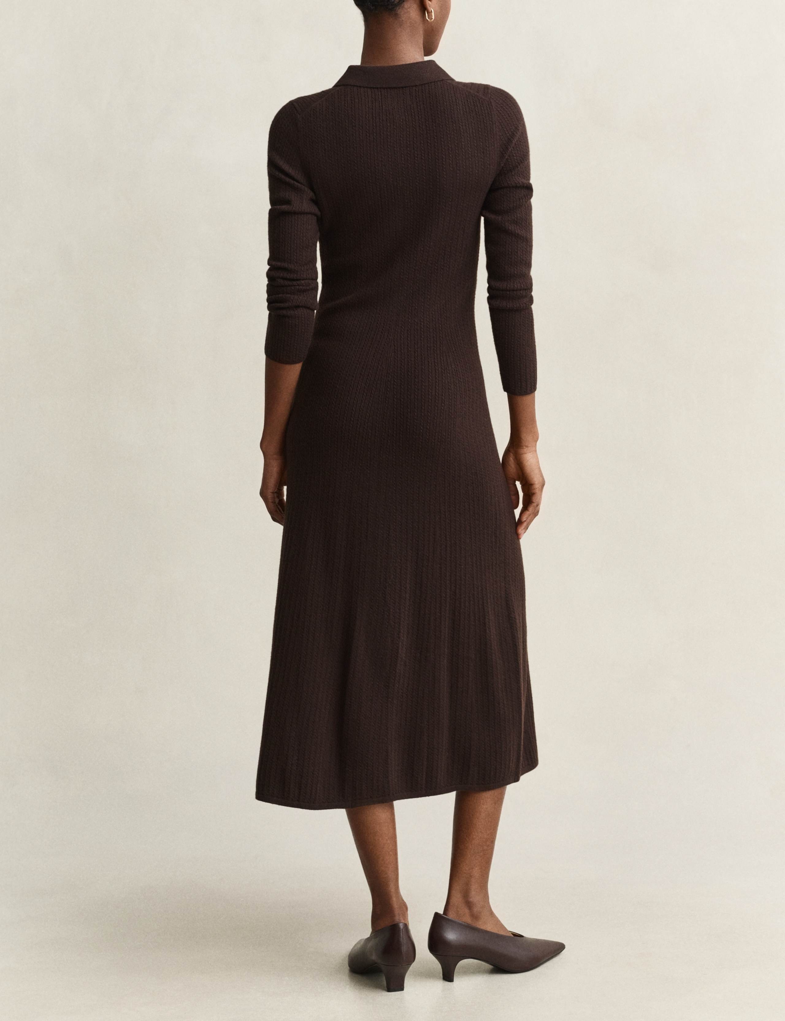 Lyocell Blend Midi Column Dress with Wool 3 of 5