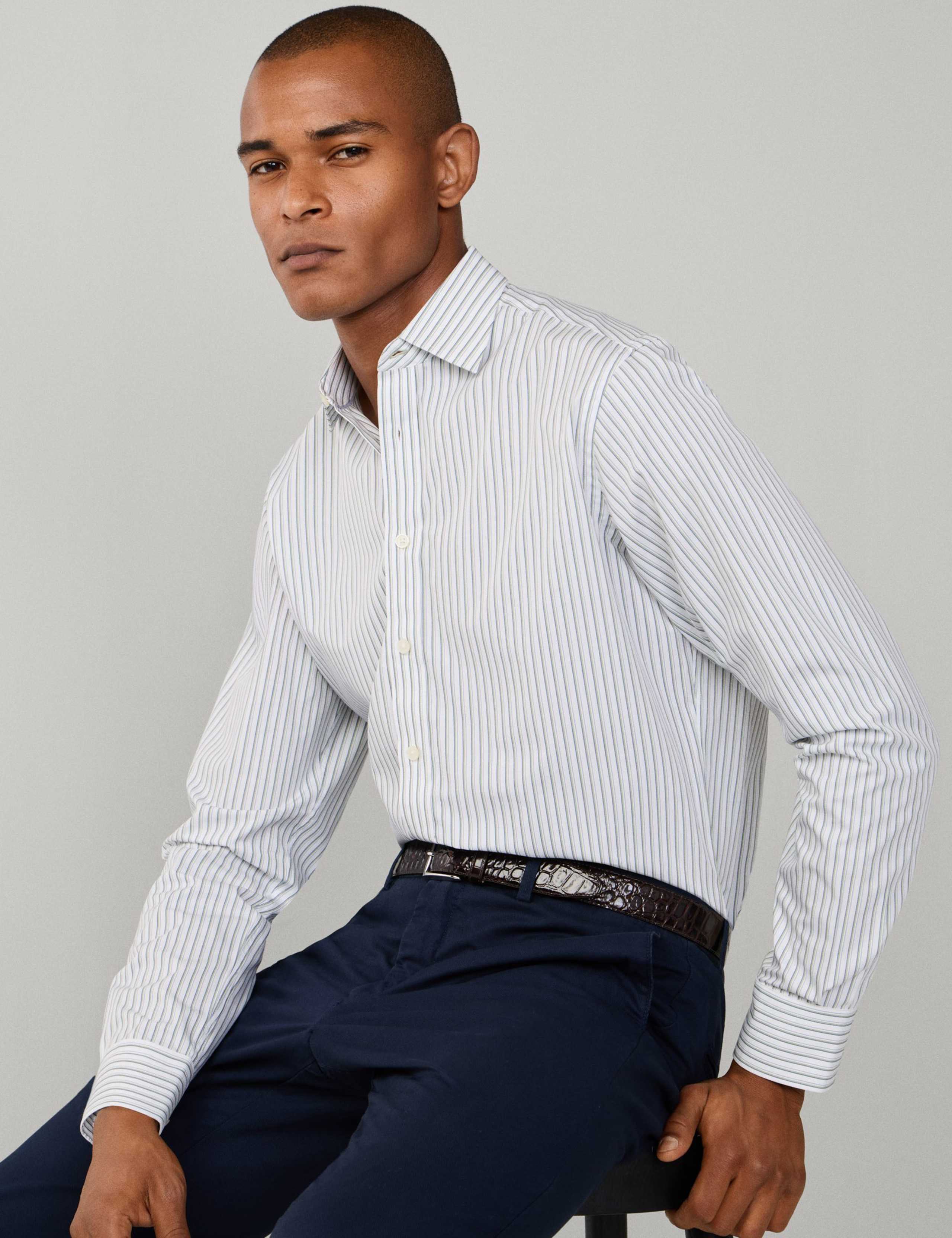 Regular Fit Pure Cotton Striped Oxford Shirt 1 of 9