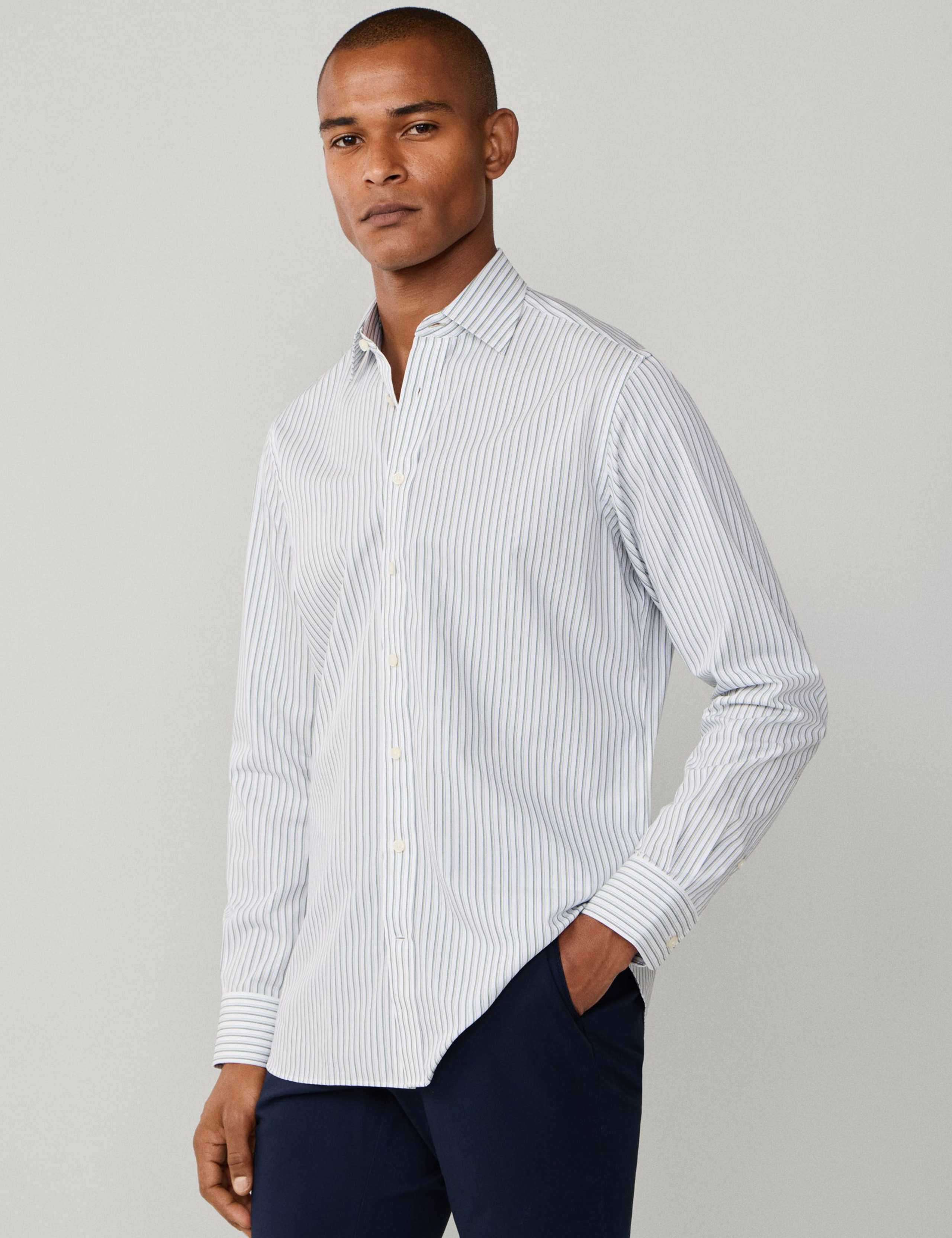 Regular Fit Pure Cotton Striped Oxford Shirt 5 of 9