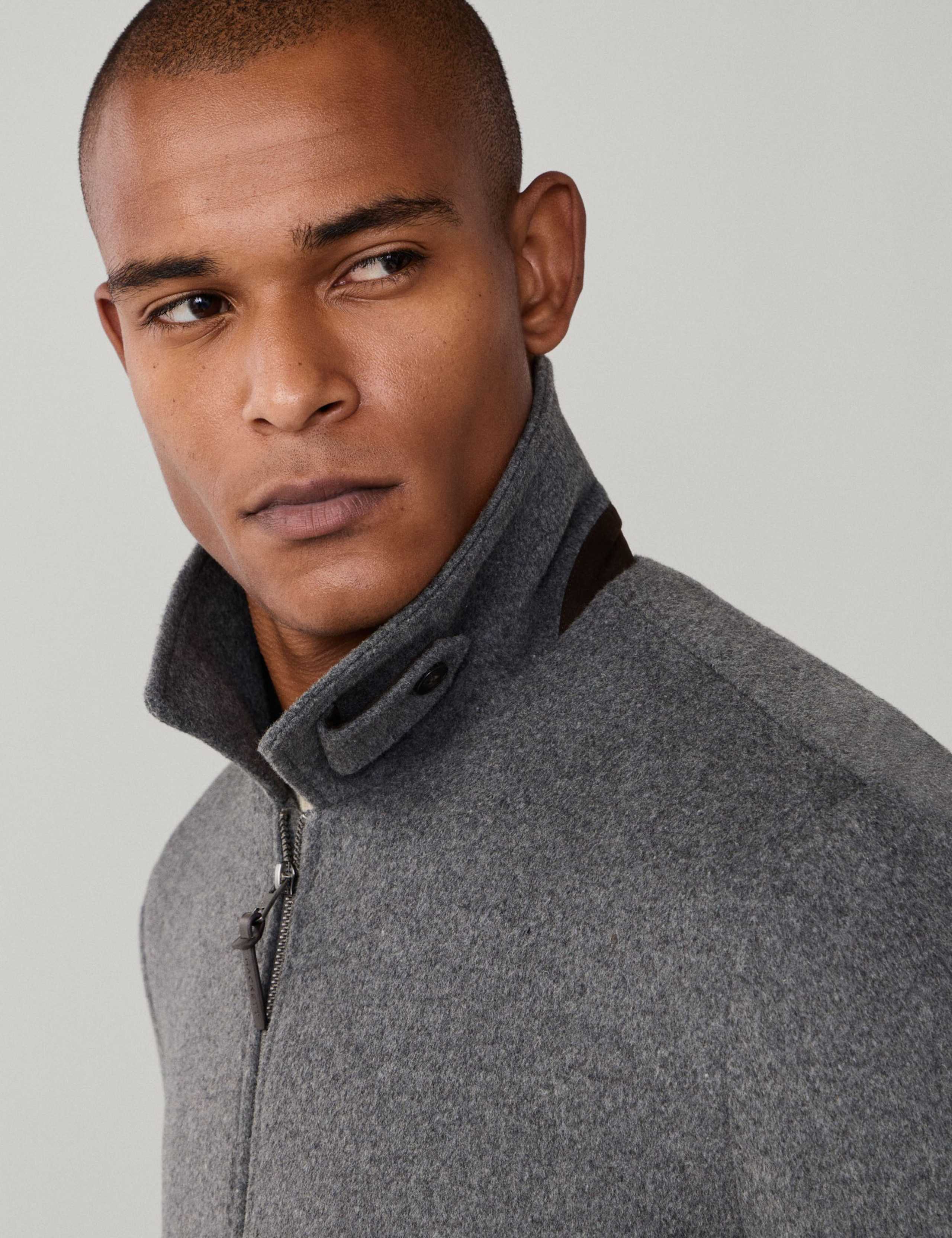 Wool Blend Blouson Bomber Jacket 7 of 10