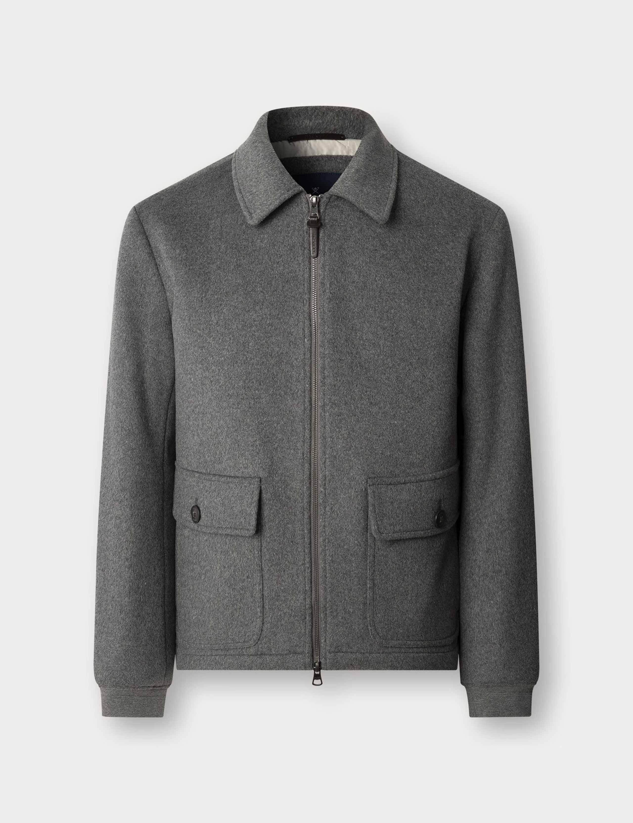 Wool Blend Blouson Bomber Jacket 2 of 10