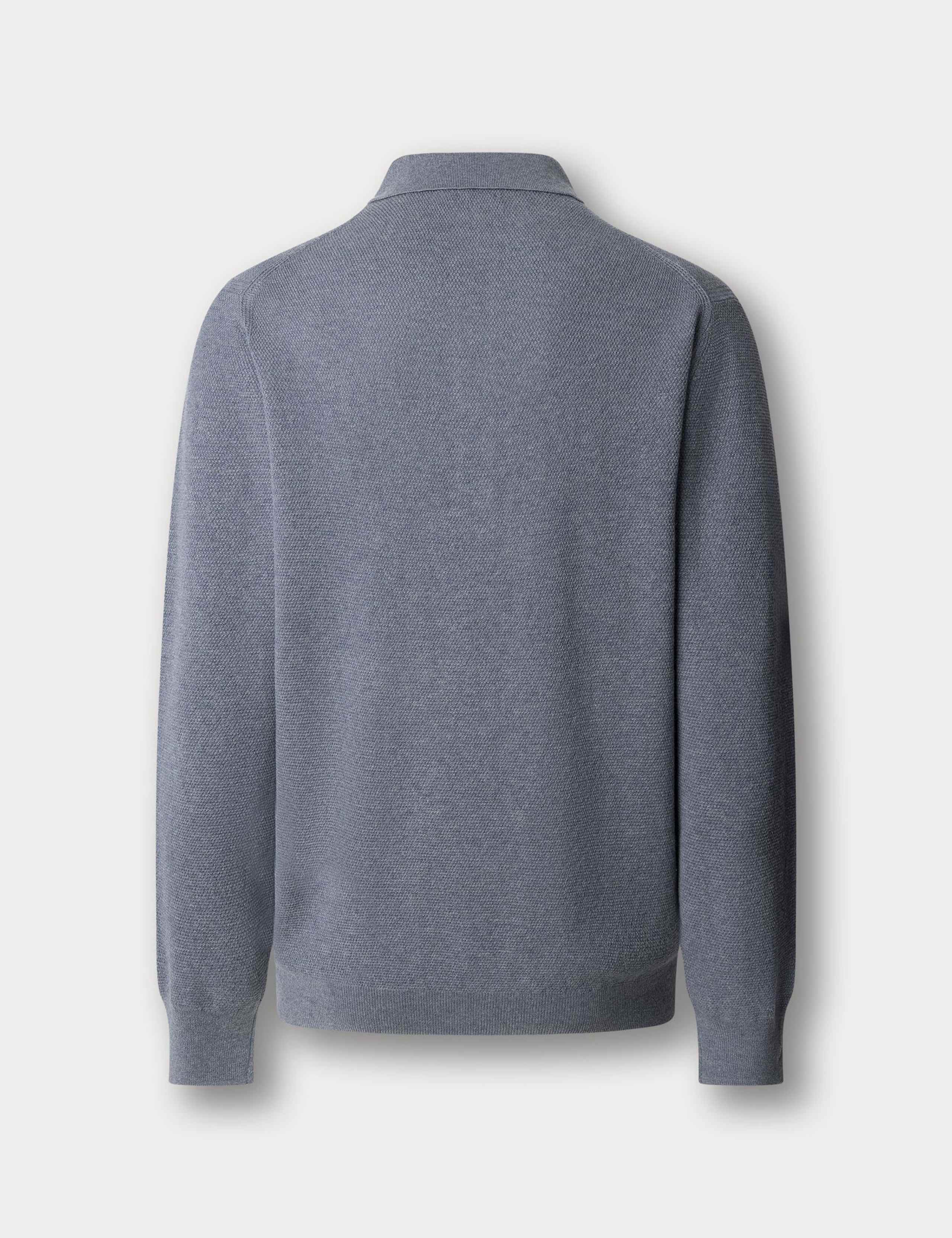 Merino Wool Rich Textured Knitted Polo Shirt 8 of 9