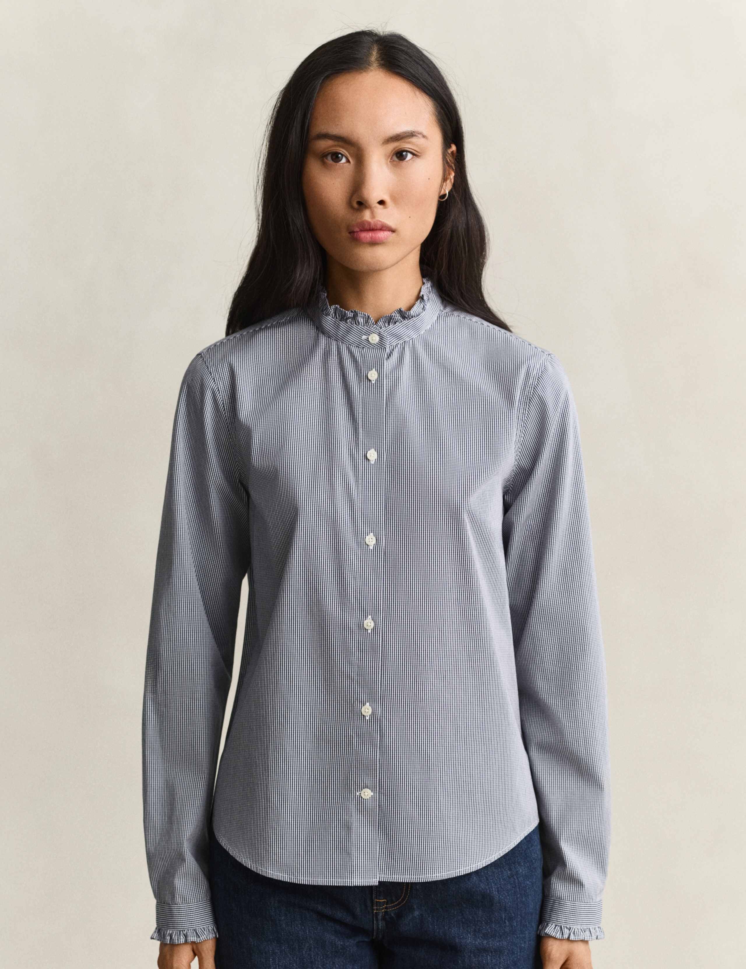 Regular Fit Frill Collar Poplin Blouse 4 of 7