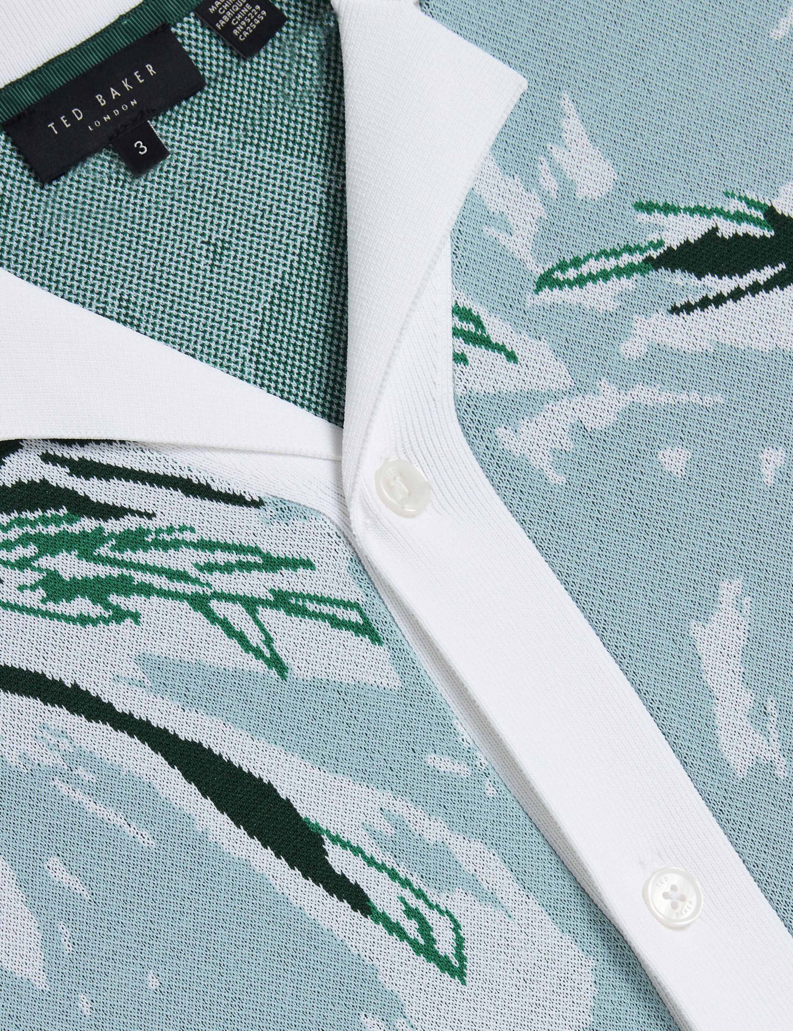 Regular Fit Knitted Leaf Short Sleeve Shirt 3 of 6