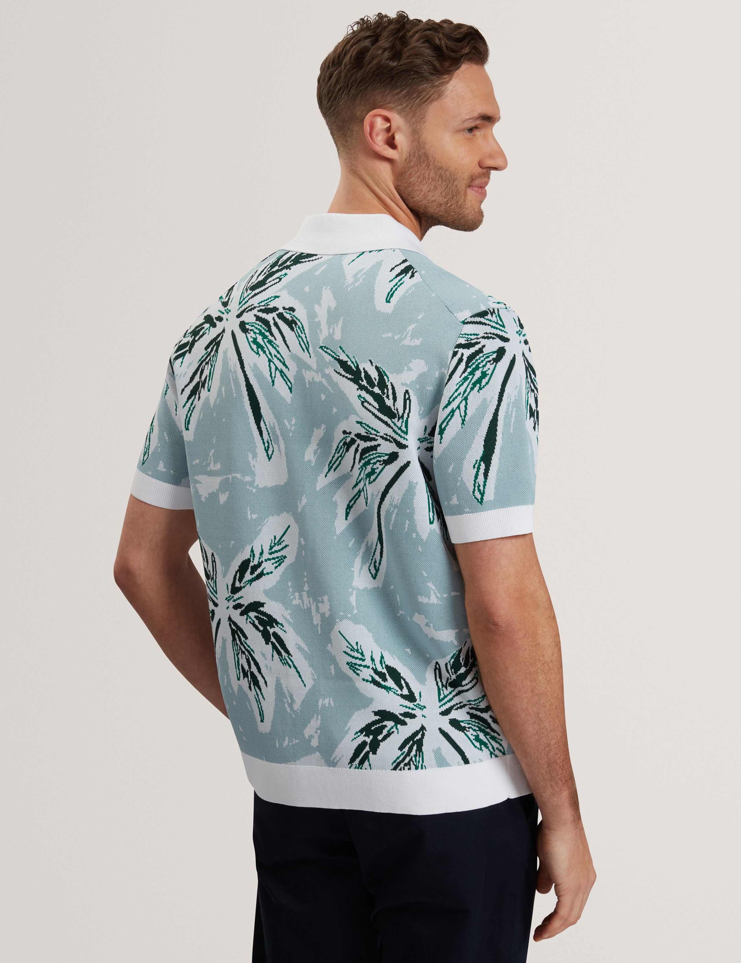 Regular Fit Knitted Leaf Short Sleeve Shirt 6 of 6