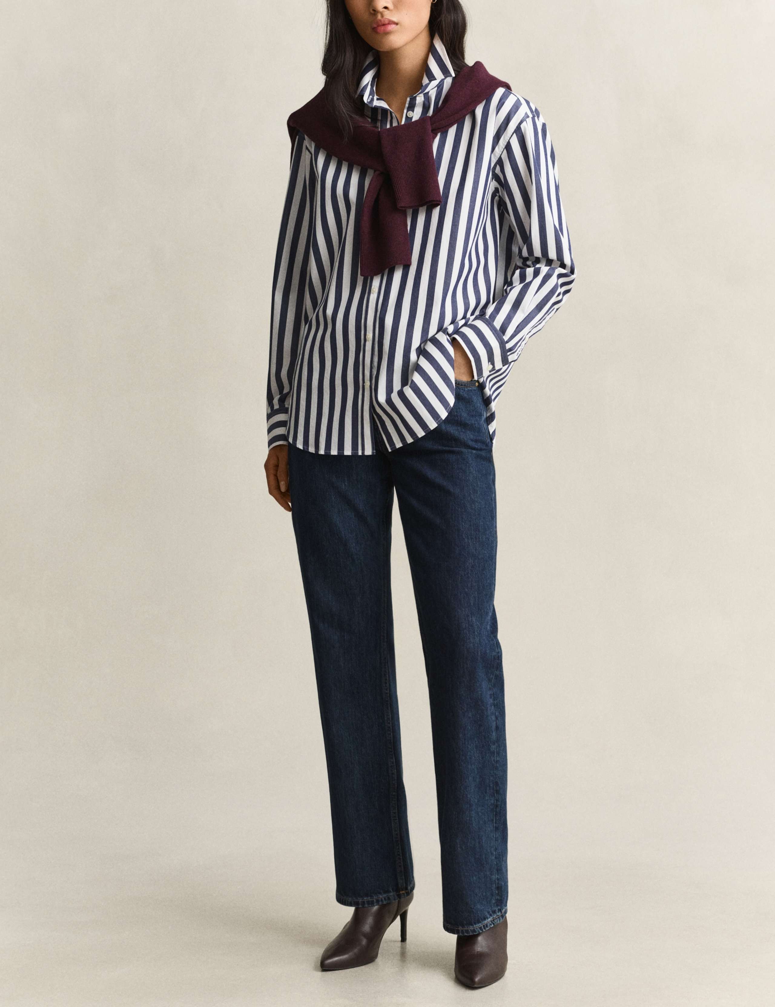 Relaxed Fit Striped Poplin Shirt 3 of 6