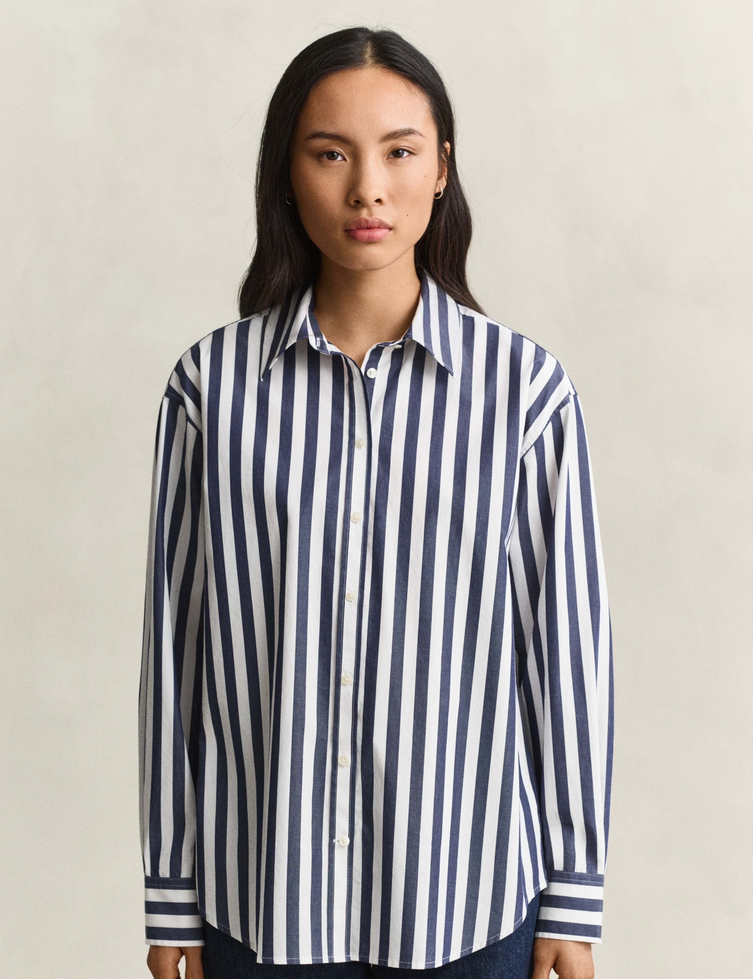 Relaxed Fit Striped Poplin Shirt 5 of 6
