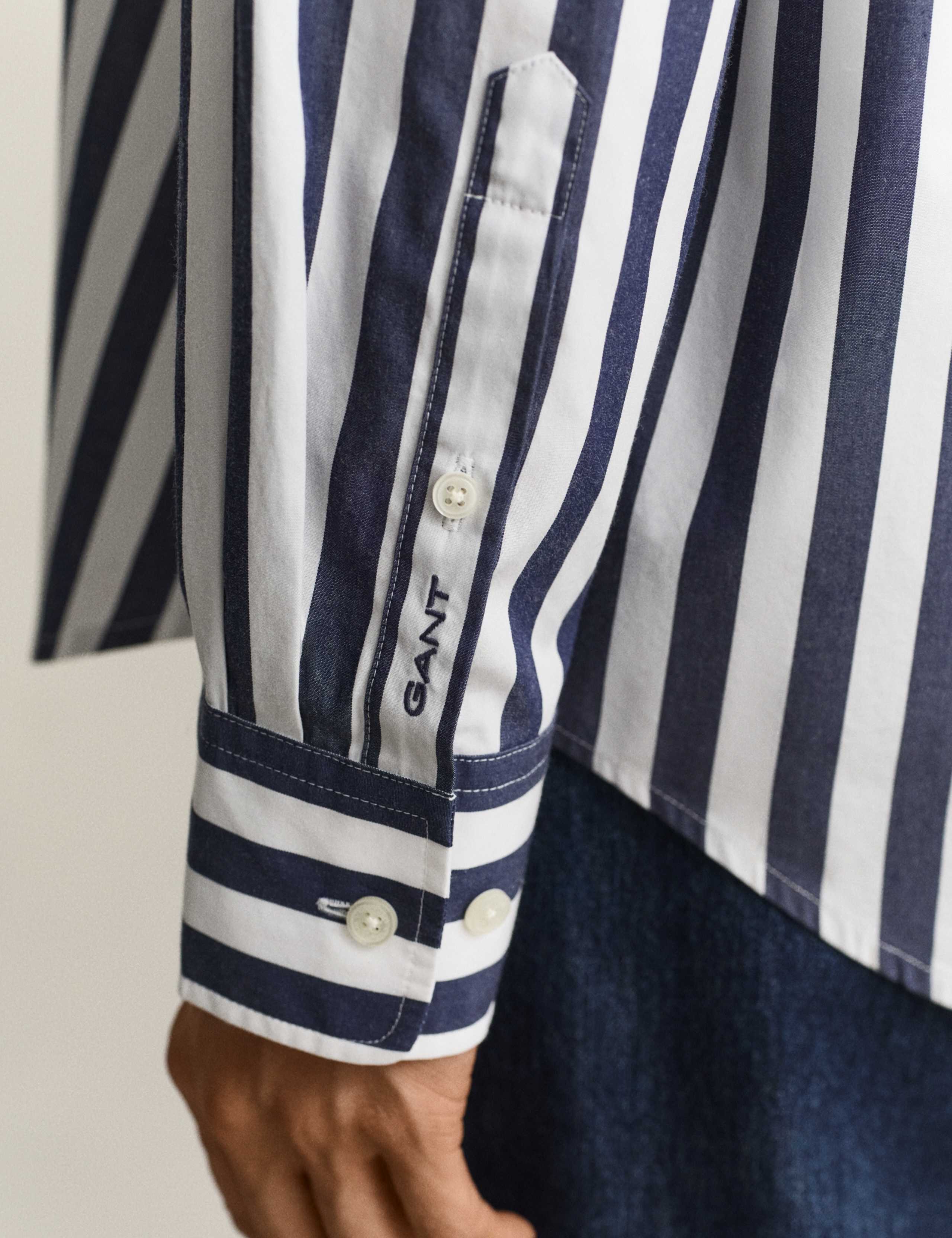 Relaxed Fit Striped Poplin Shirt 6 of 6