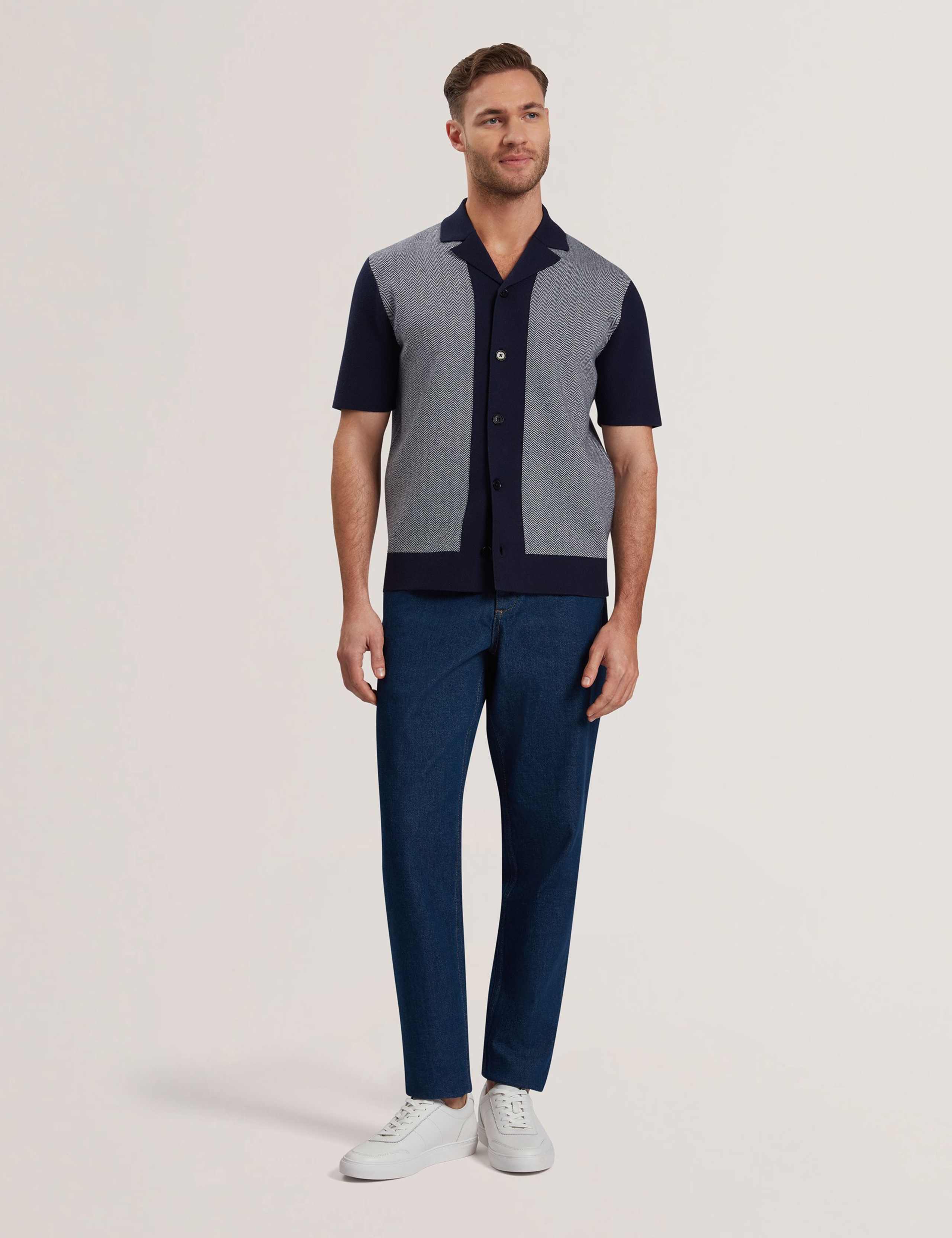 Regular Fit Herringbone Knitted Polo Shirt 3 of 6