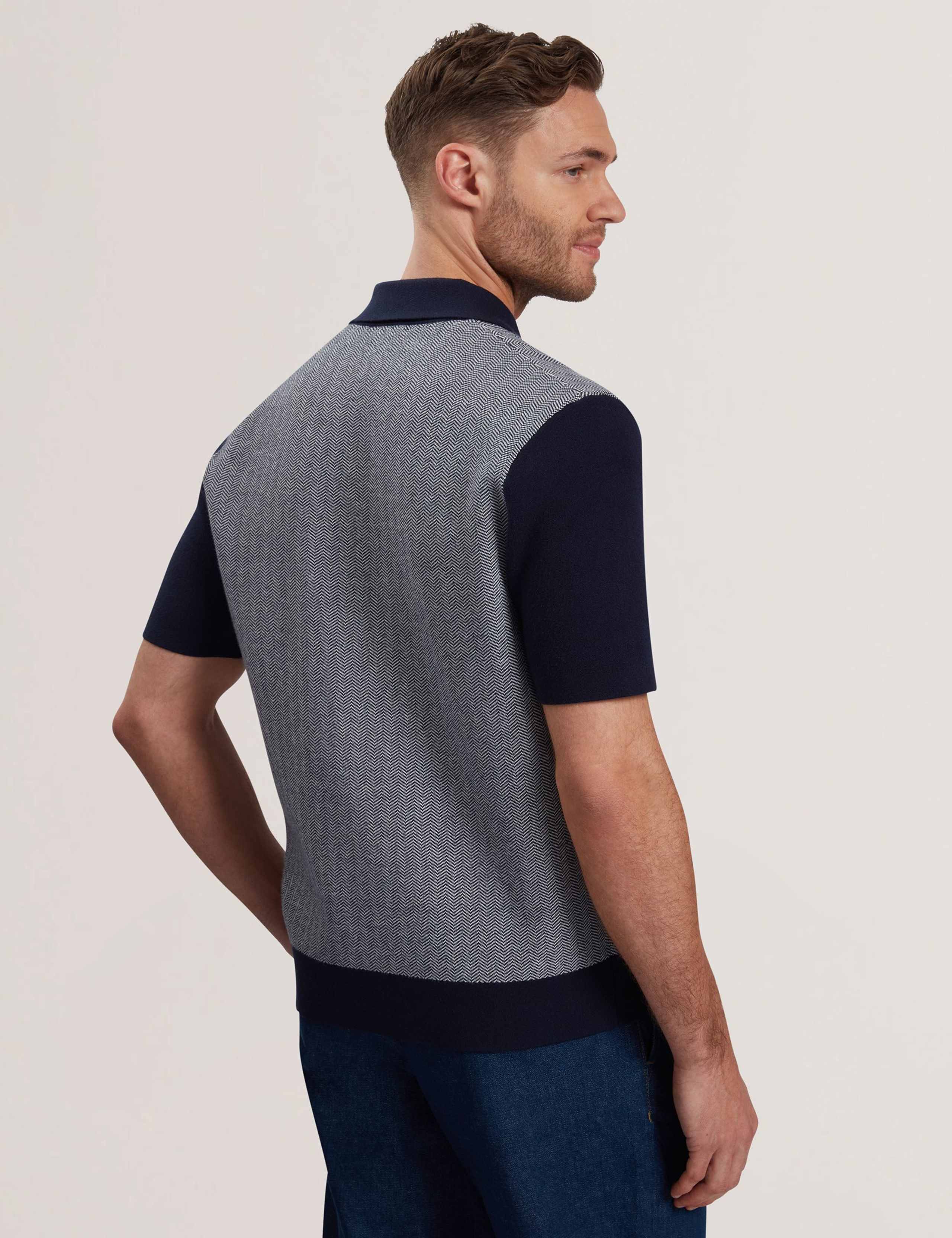 Regular Fit Herringbone Knitted Polo Shirt 4 of 6