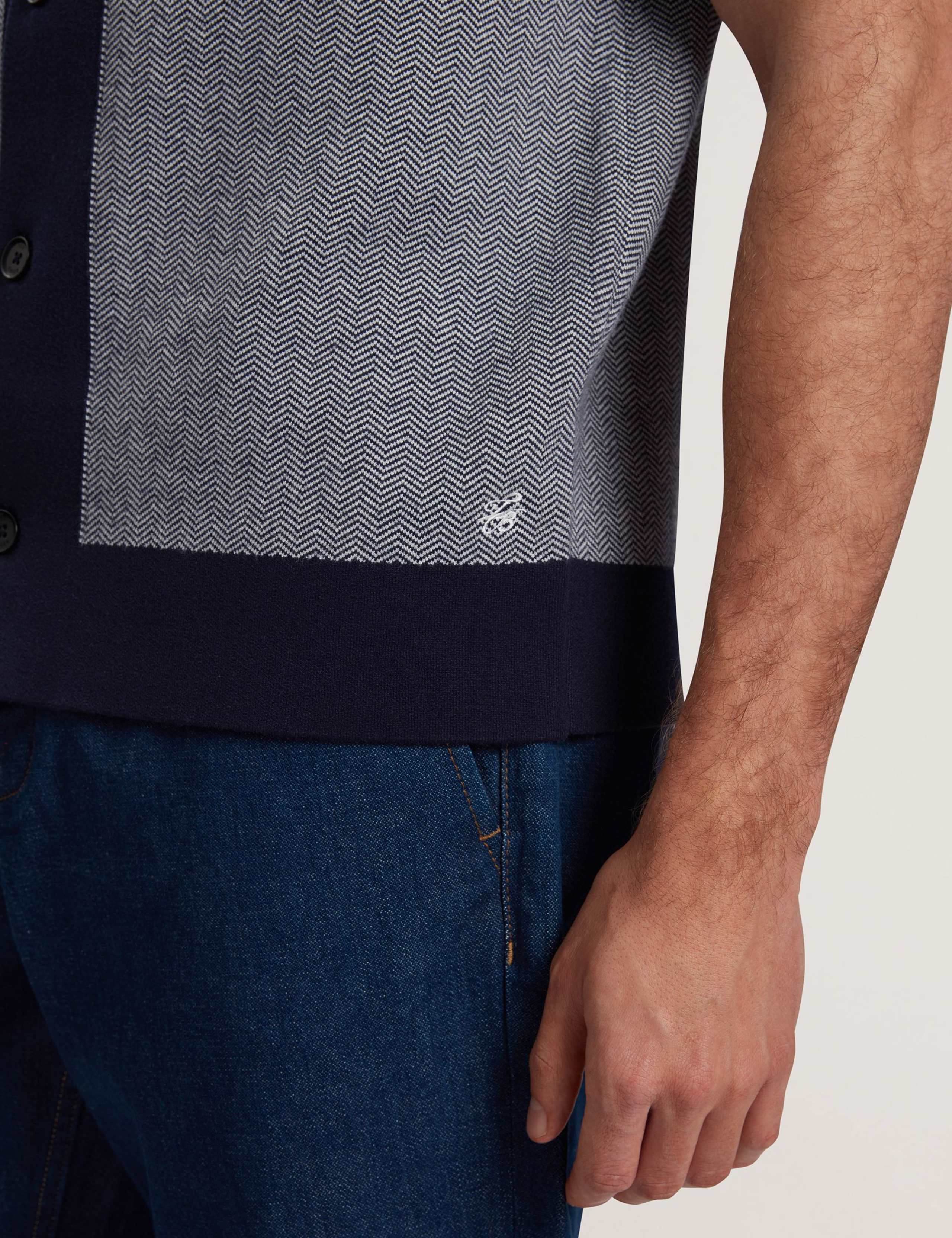 Regular Fit Herringbone Knitted Polo Shirt 5 of 6