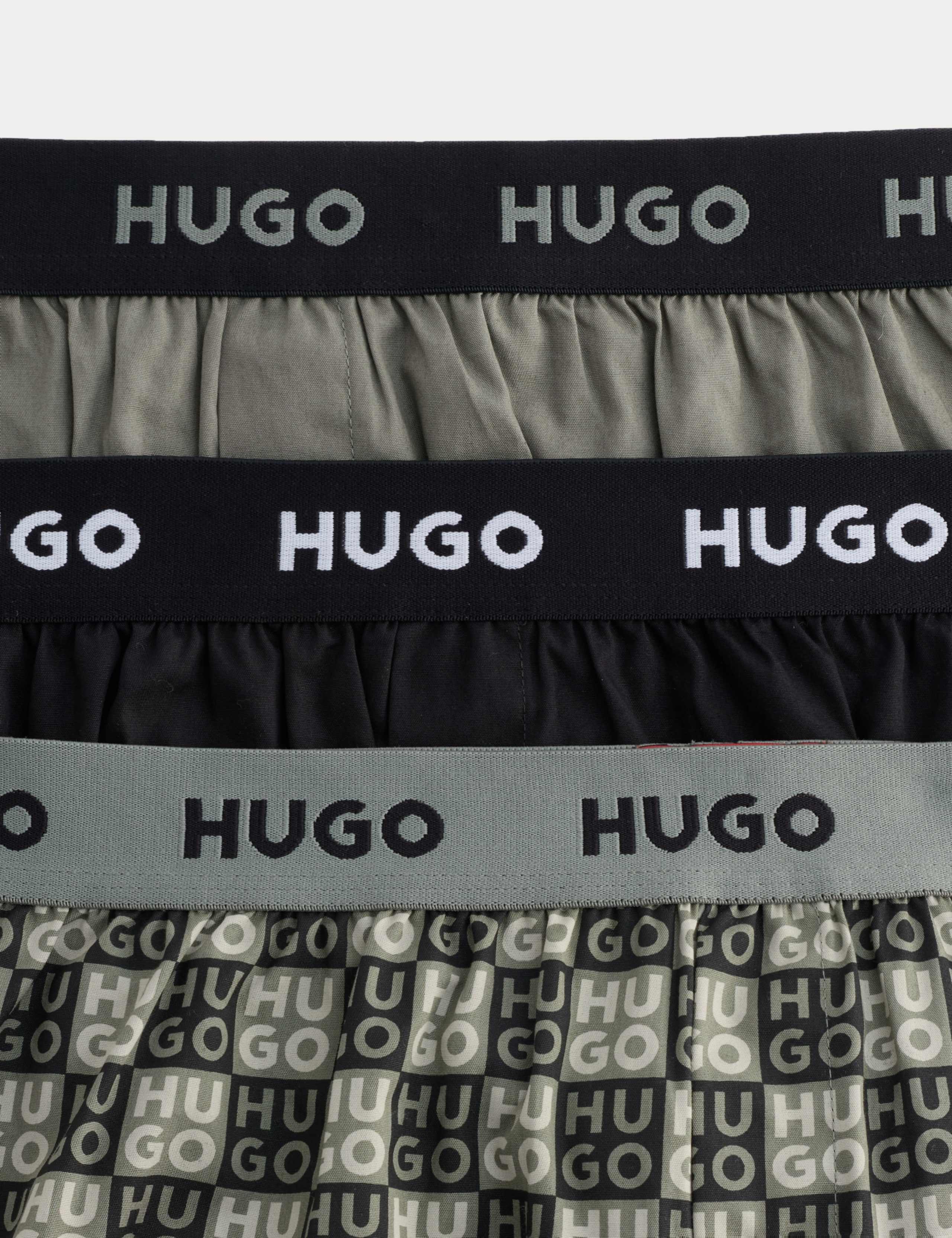 3 Pack Pure Cotton Logo Waistband Woven Boxers 2 of 2