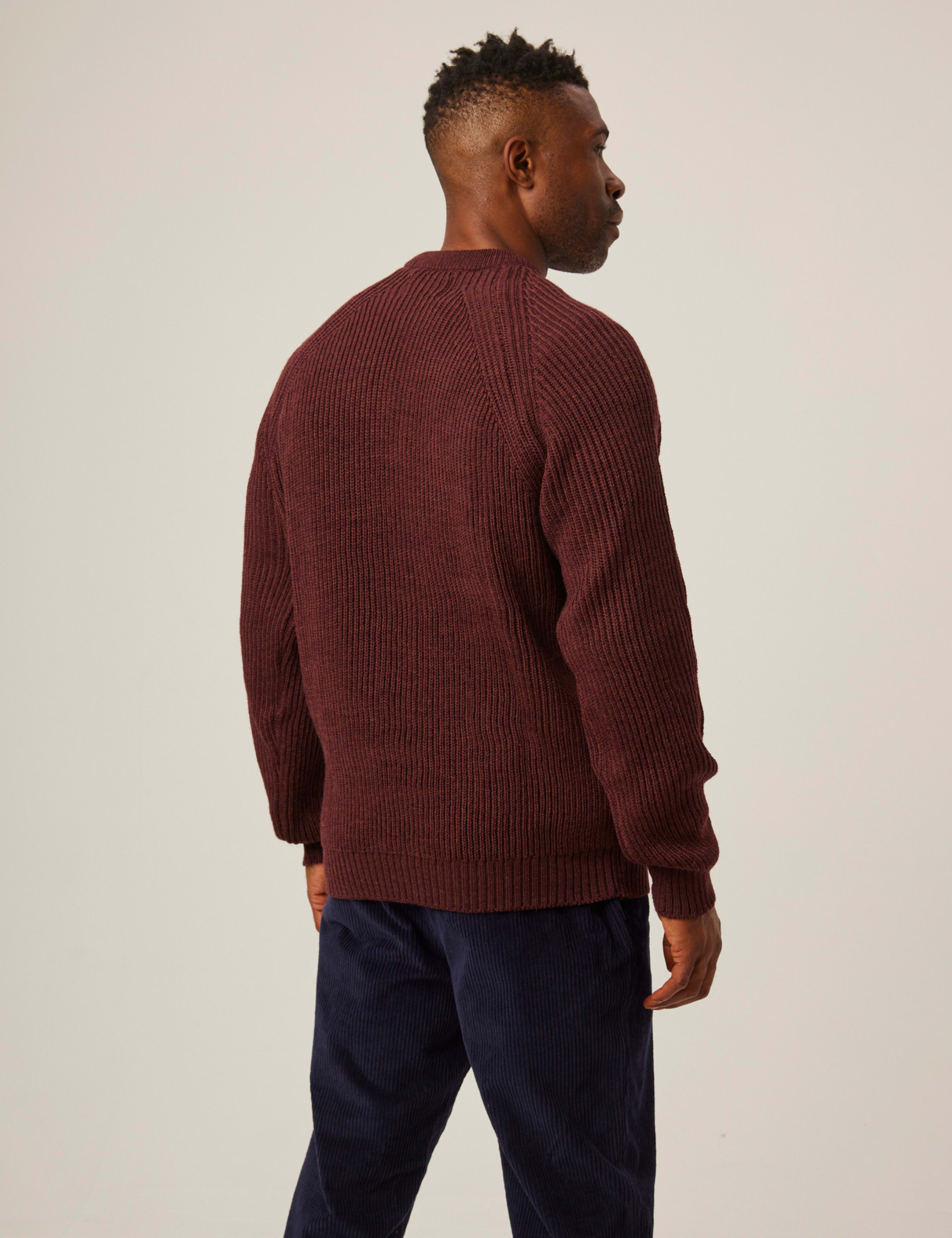 Pure Merino Wool Textured Crew Neck Jumper 5 of 6
