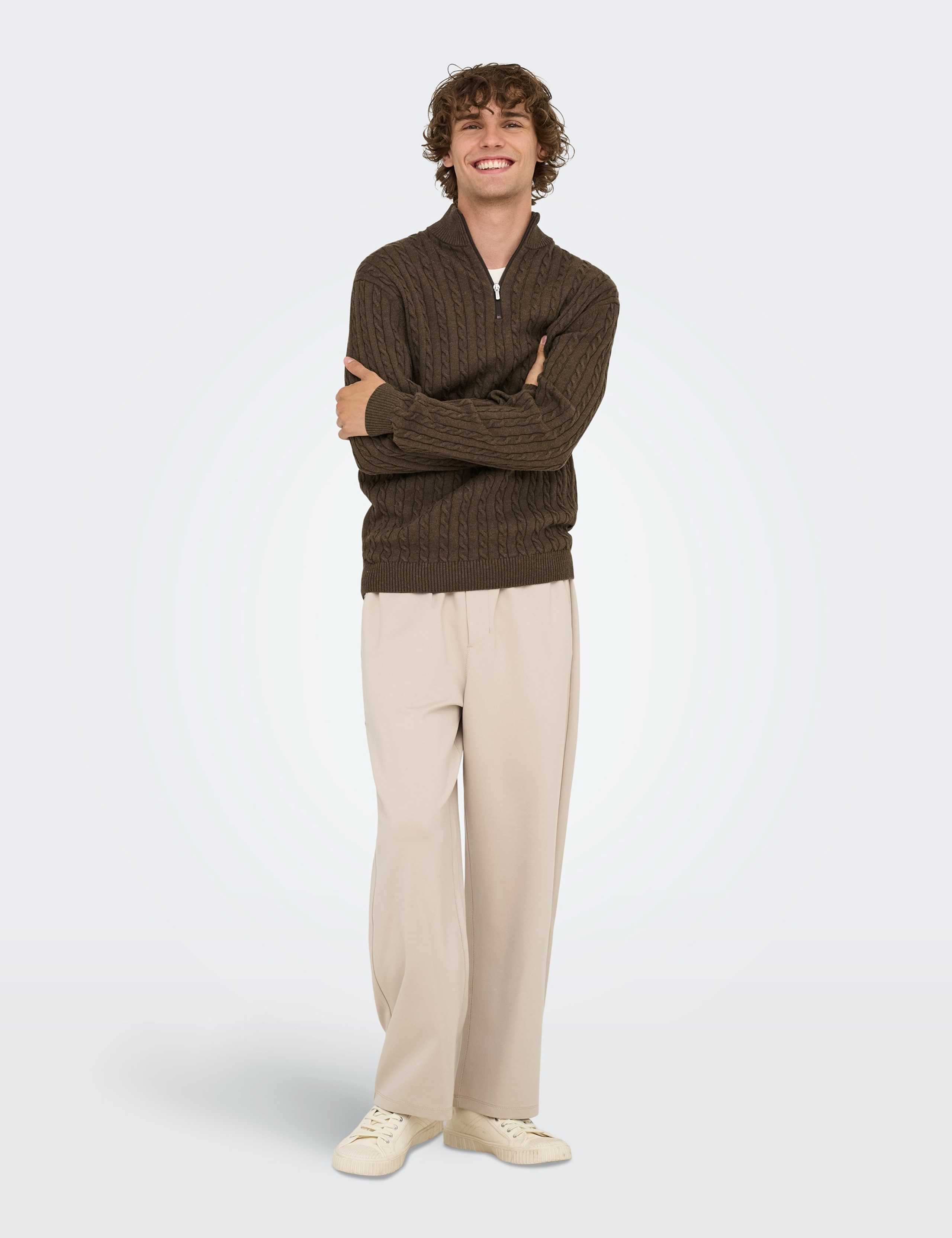 Cotton Rich Cable Half Zip Jumper 2 of 6