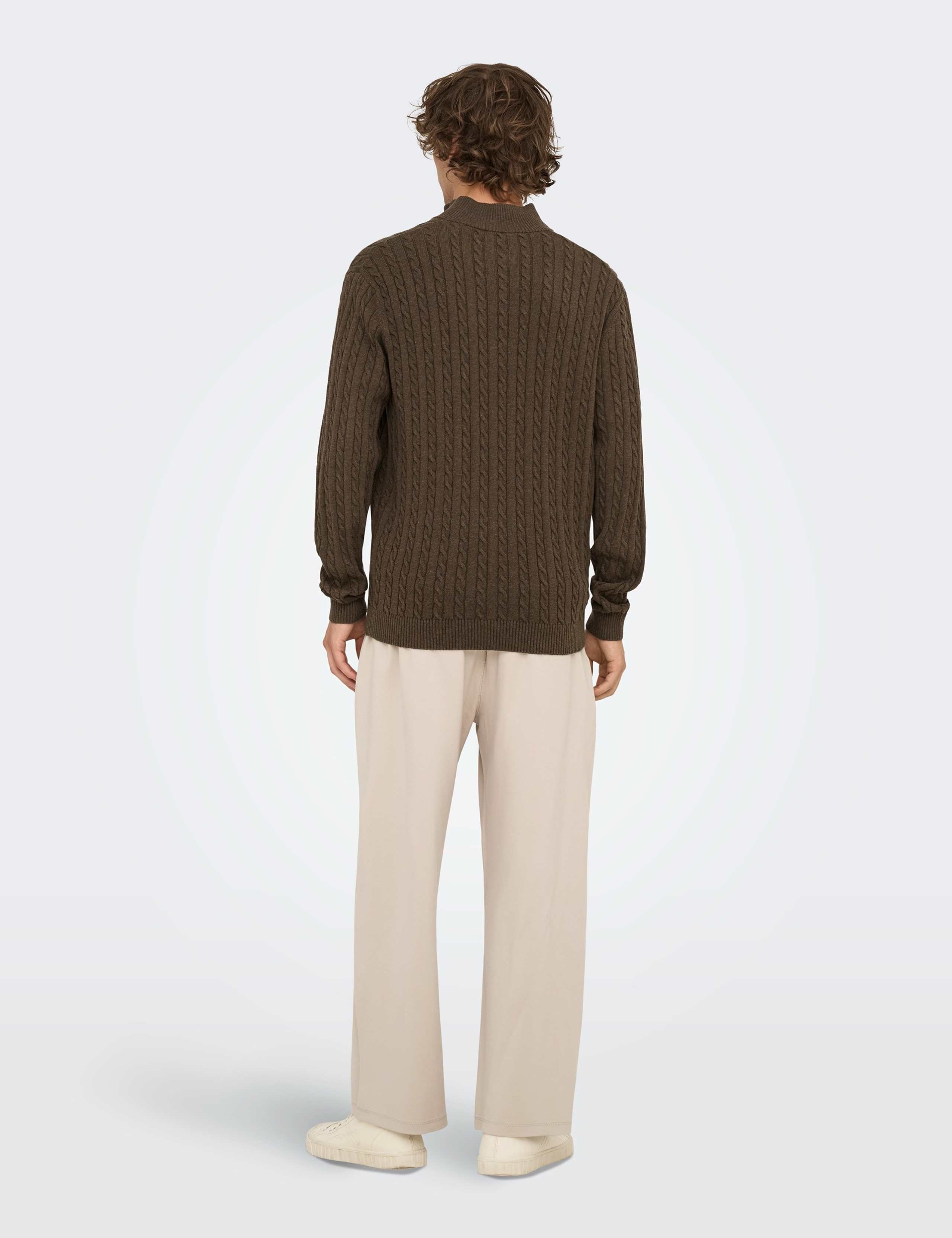 Cotton Rich Cable Half Zip Jumper 3 of 6