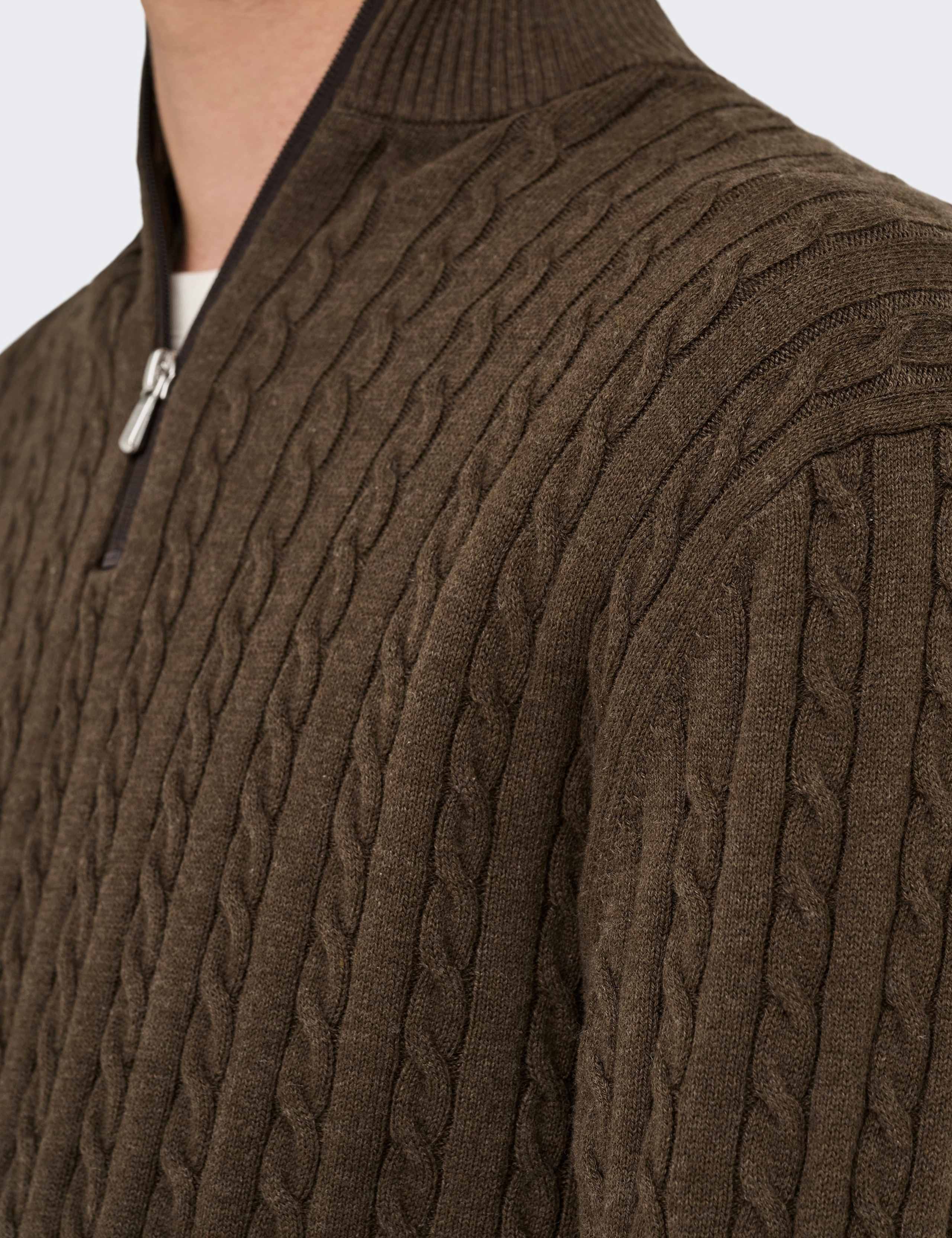 Cotton Rich Cable Half Zip Jumper 4 of 6