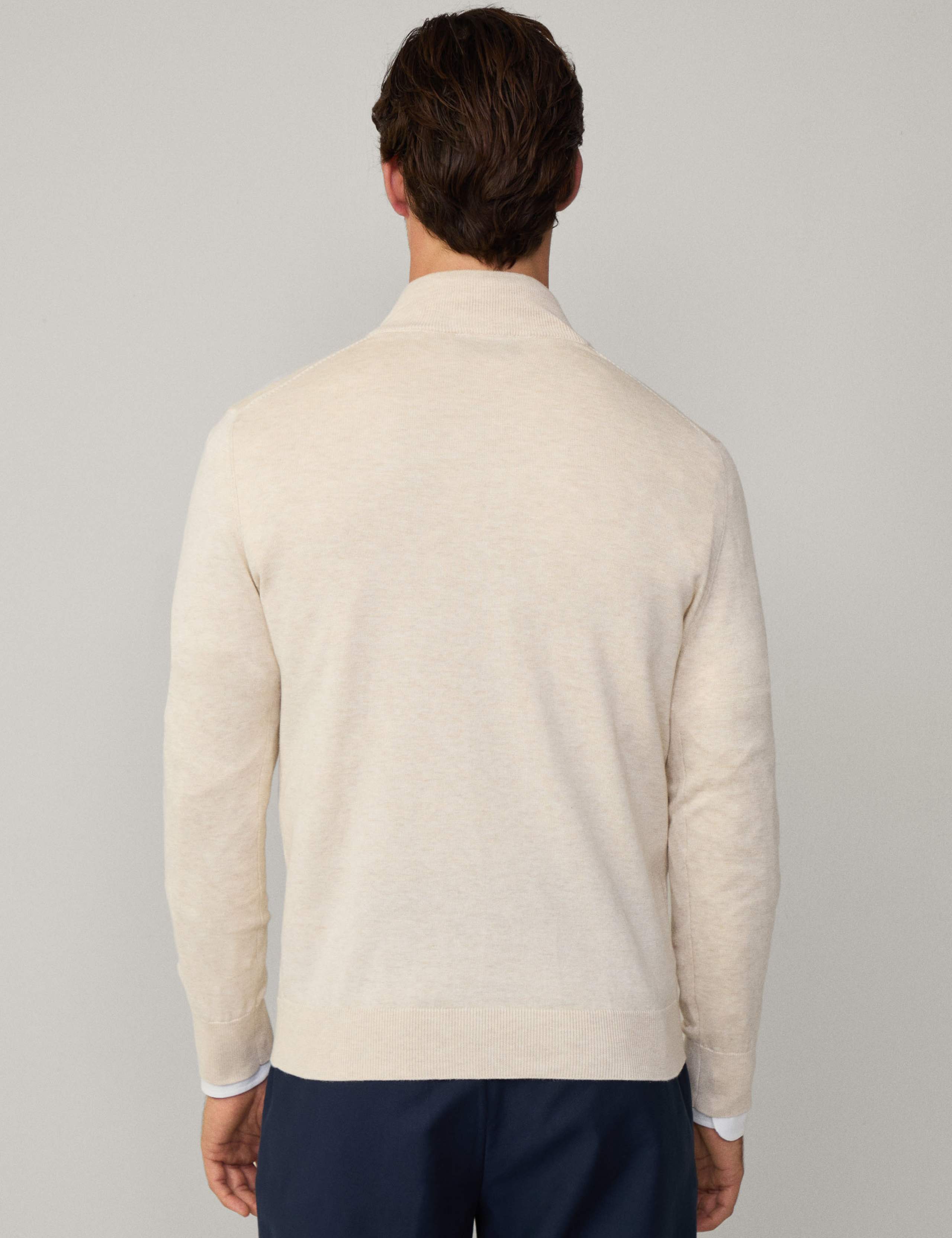 Cotton Rich Half Zip Sweatshirt with Silk 5 of 6