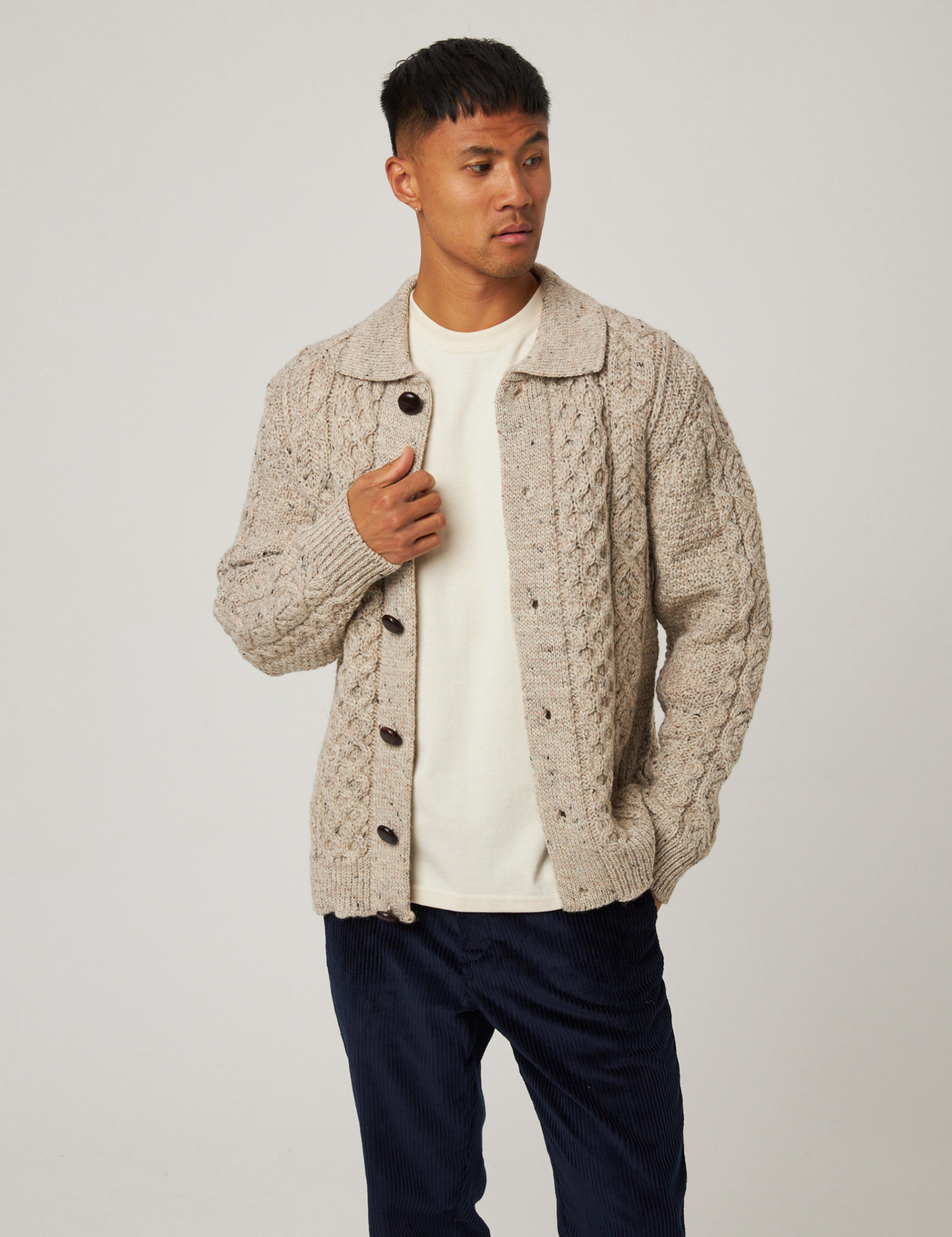 Pure Wool Cable Knit Cardigan 3 of 5