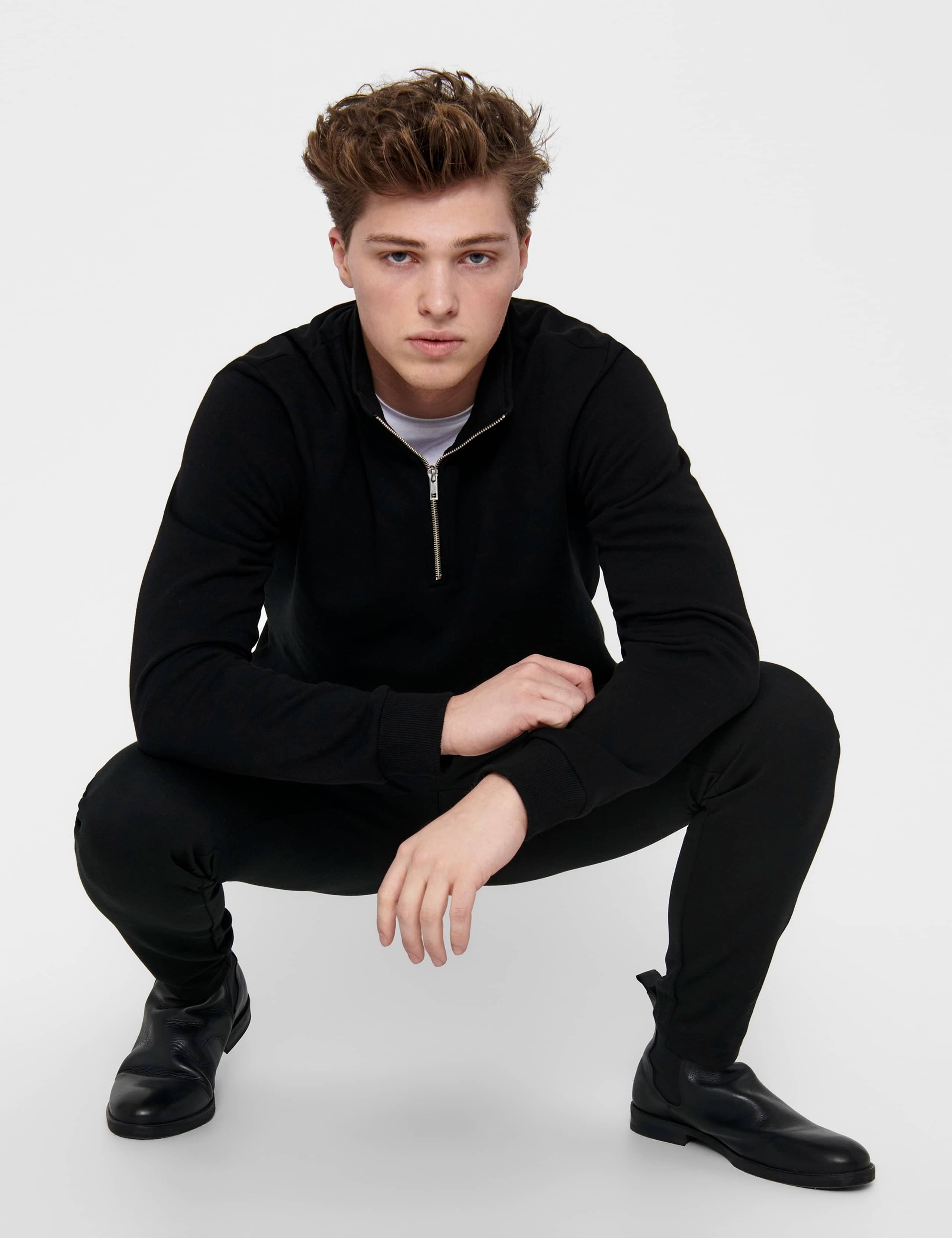 Brushed Cotton Rich Half Zip Sweatshirt 2 of 8