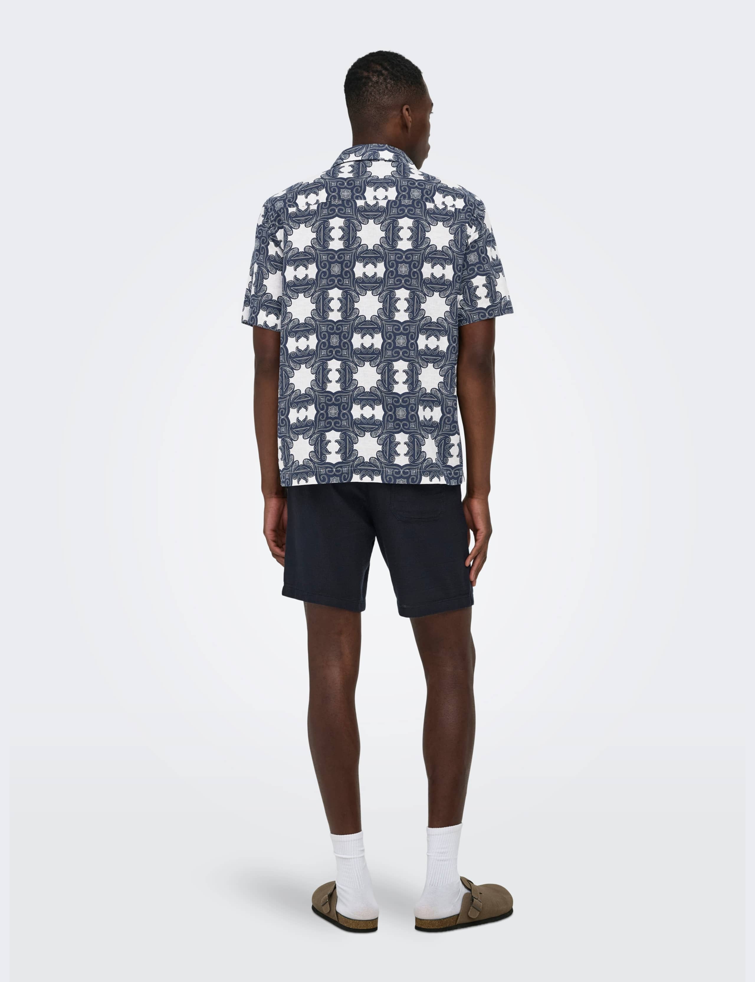 Regular Fit Cotton Linen Blend Printed Shirt 6 of 7