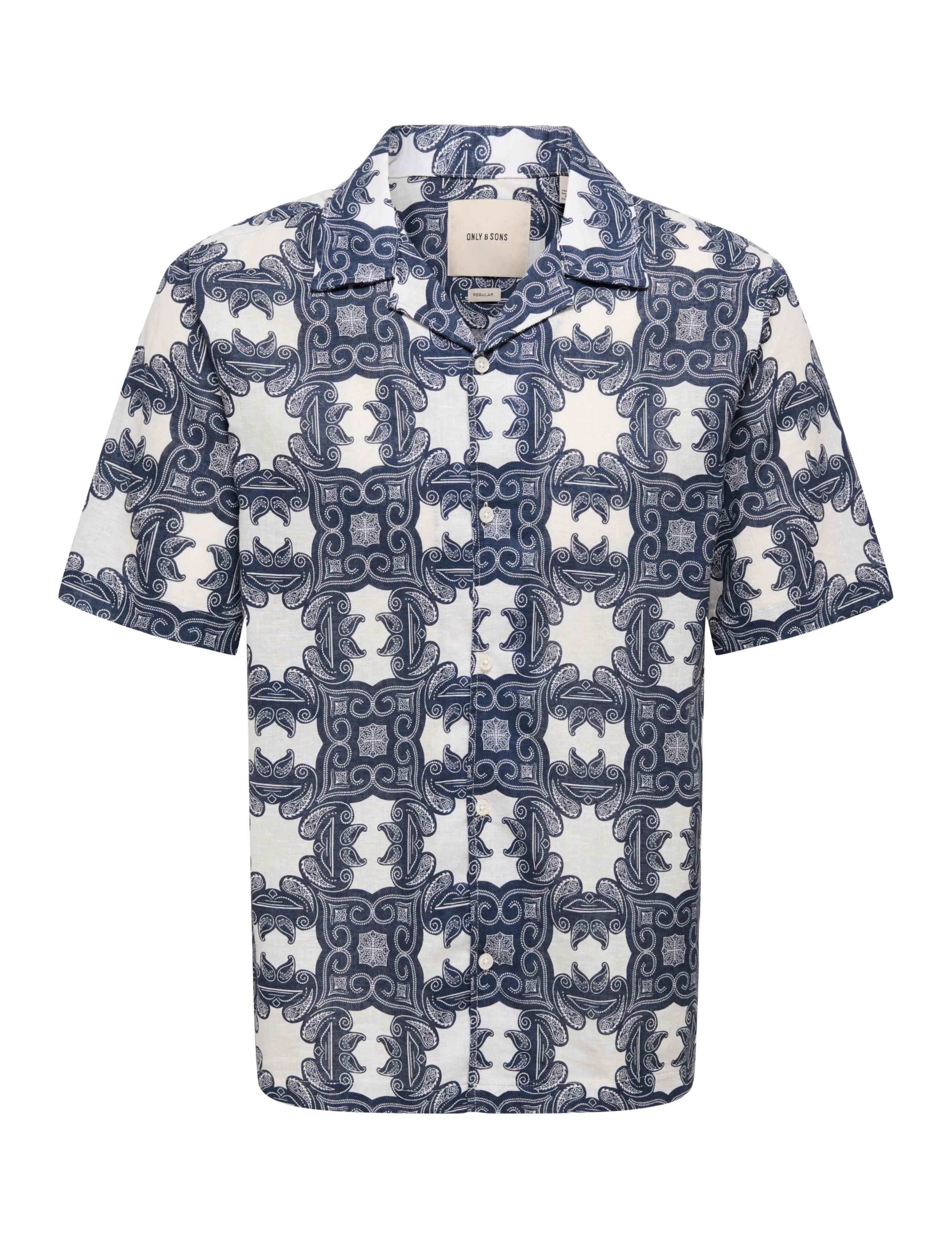 Regular Fit Cotton Linen Blend Printed Shirt 7 of 7