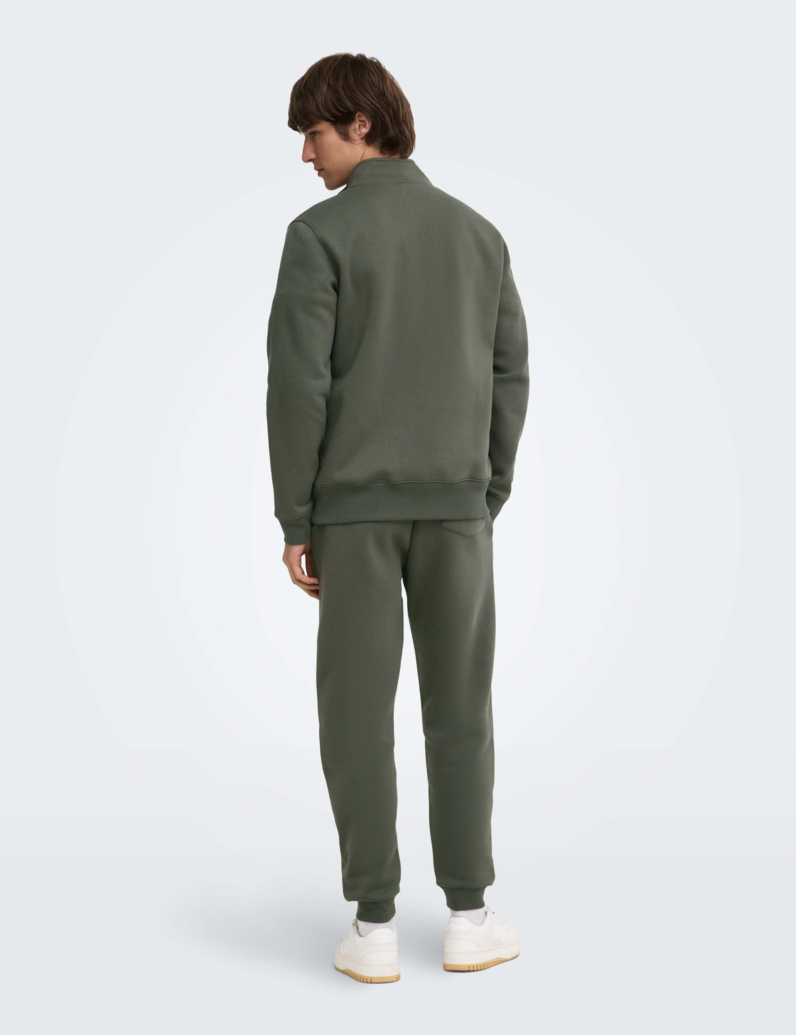 Brushed Cotton Rich Half Zip Sweatshirt 3 of 8