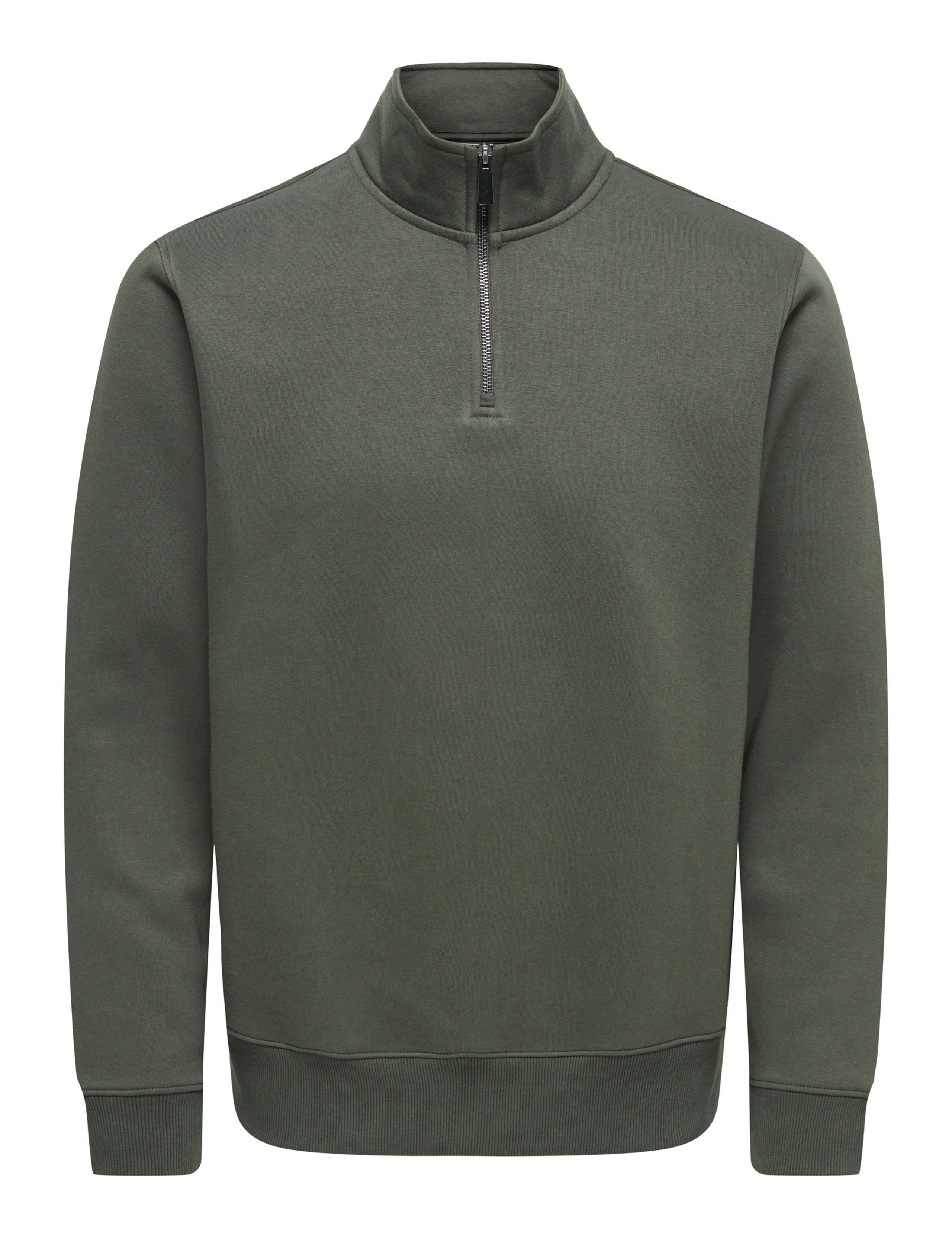 Brushed Cotton Rich Half Zip Sweatshirt 7 of 8