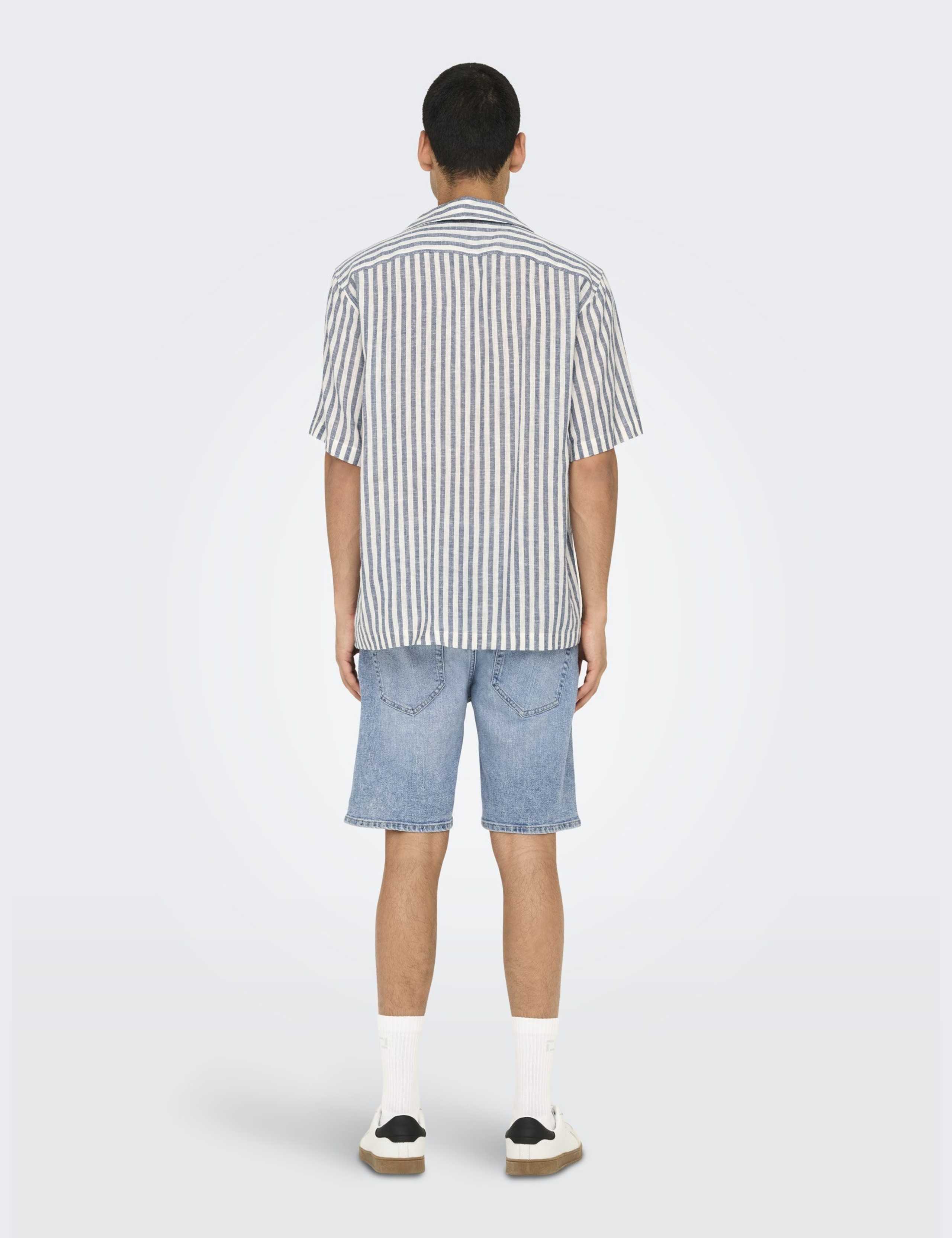 Regular Fit Linen Blend Striped Shirt 5 of 6