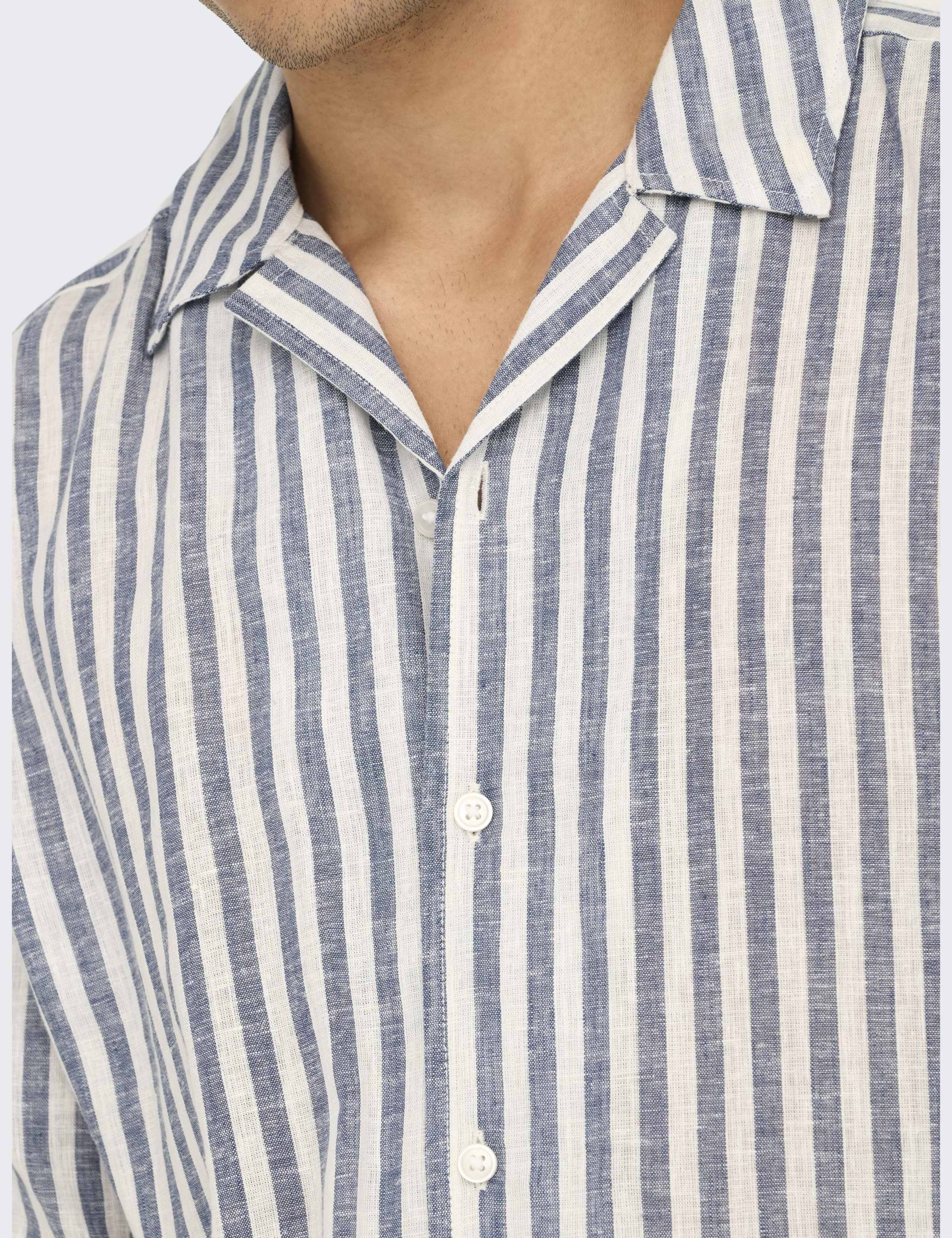 Regular Fit Linen Blend Striped Shirt 6 of 6