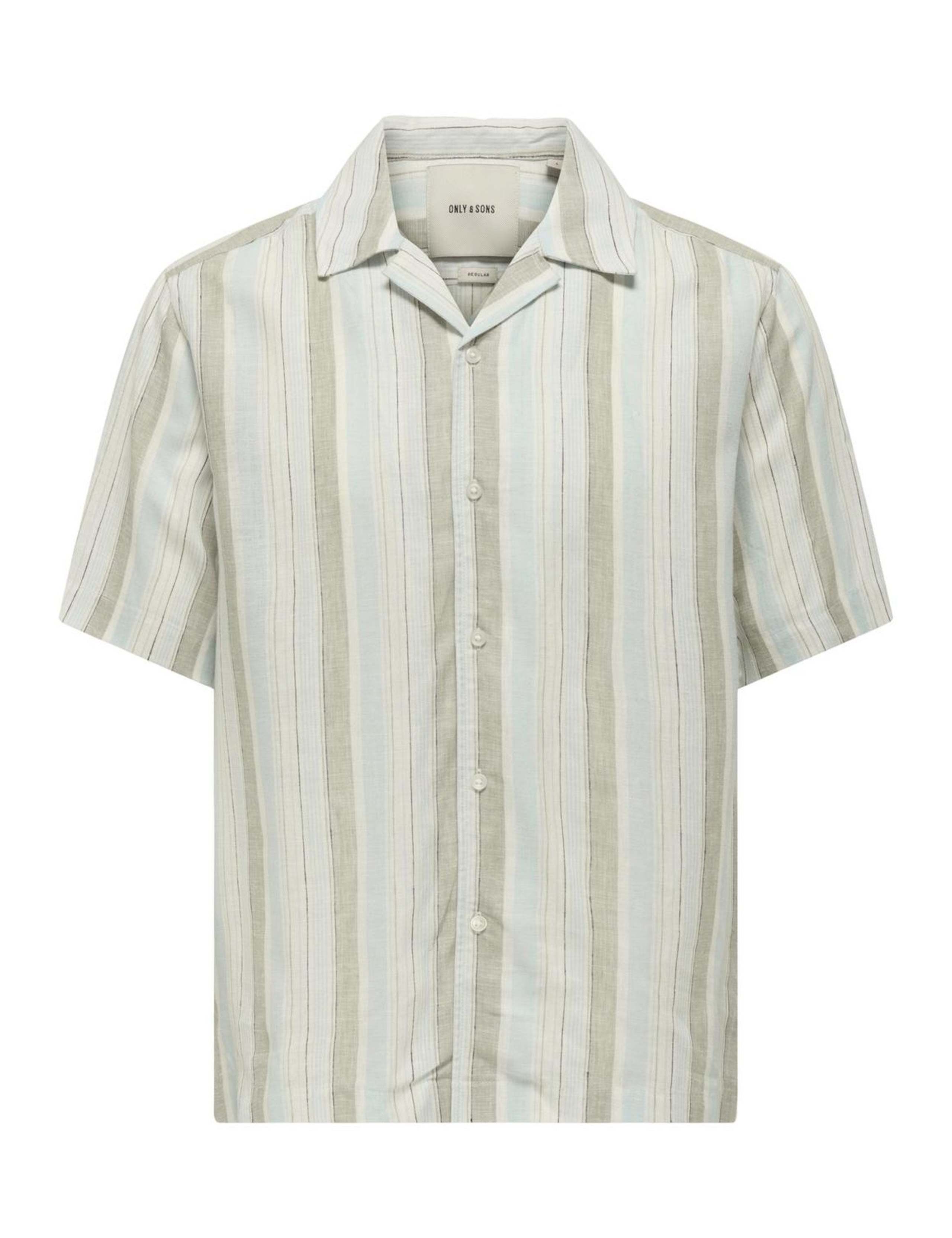 Regular Fit Linen Blend Striped Shirt 2 of 6