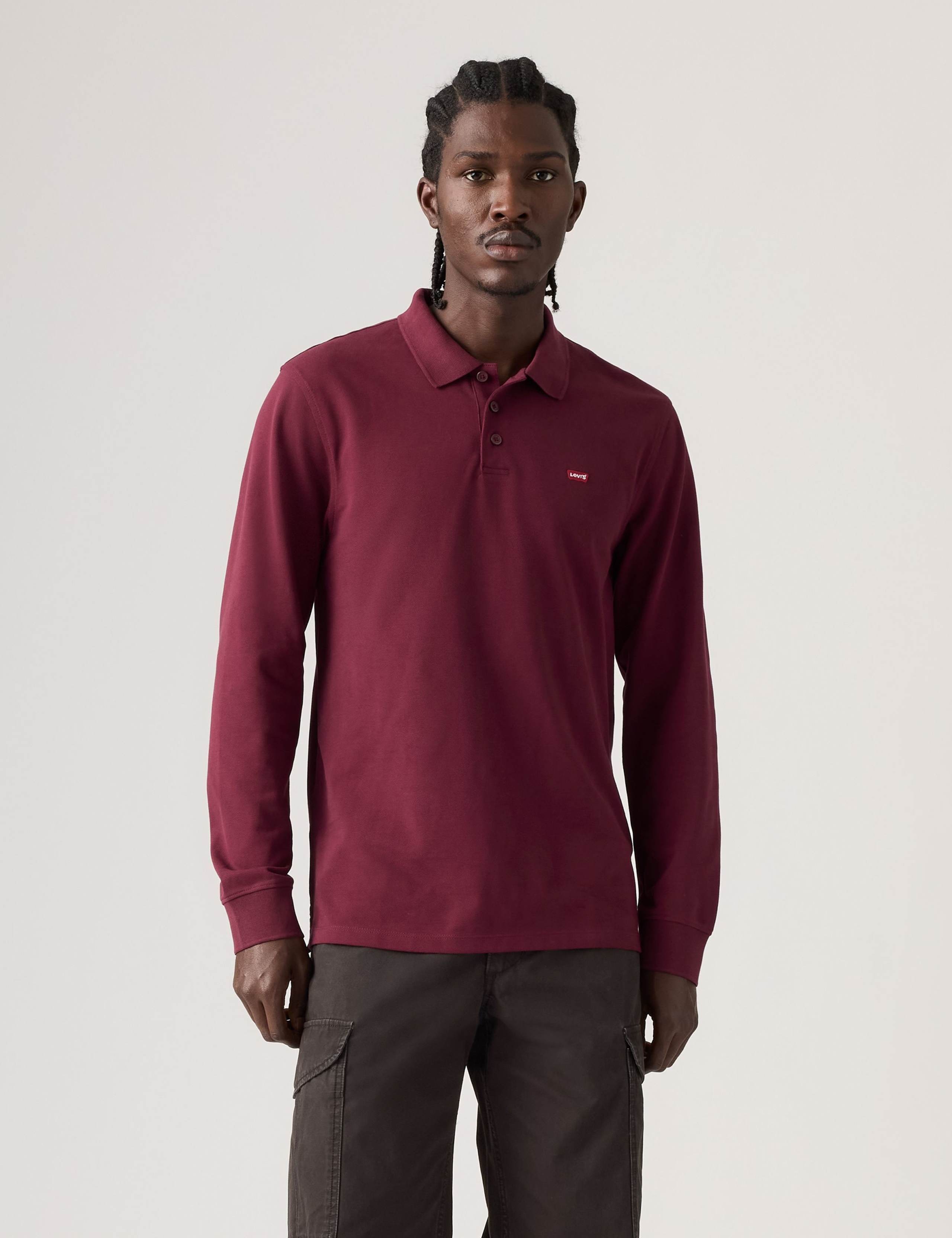 Pure Cotton Long Sleeve Polo Shirt 1 of 6
