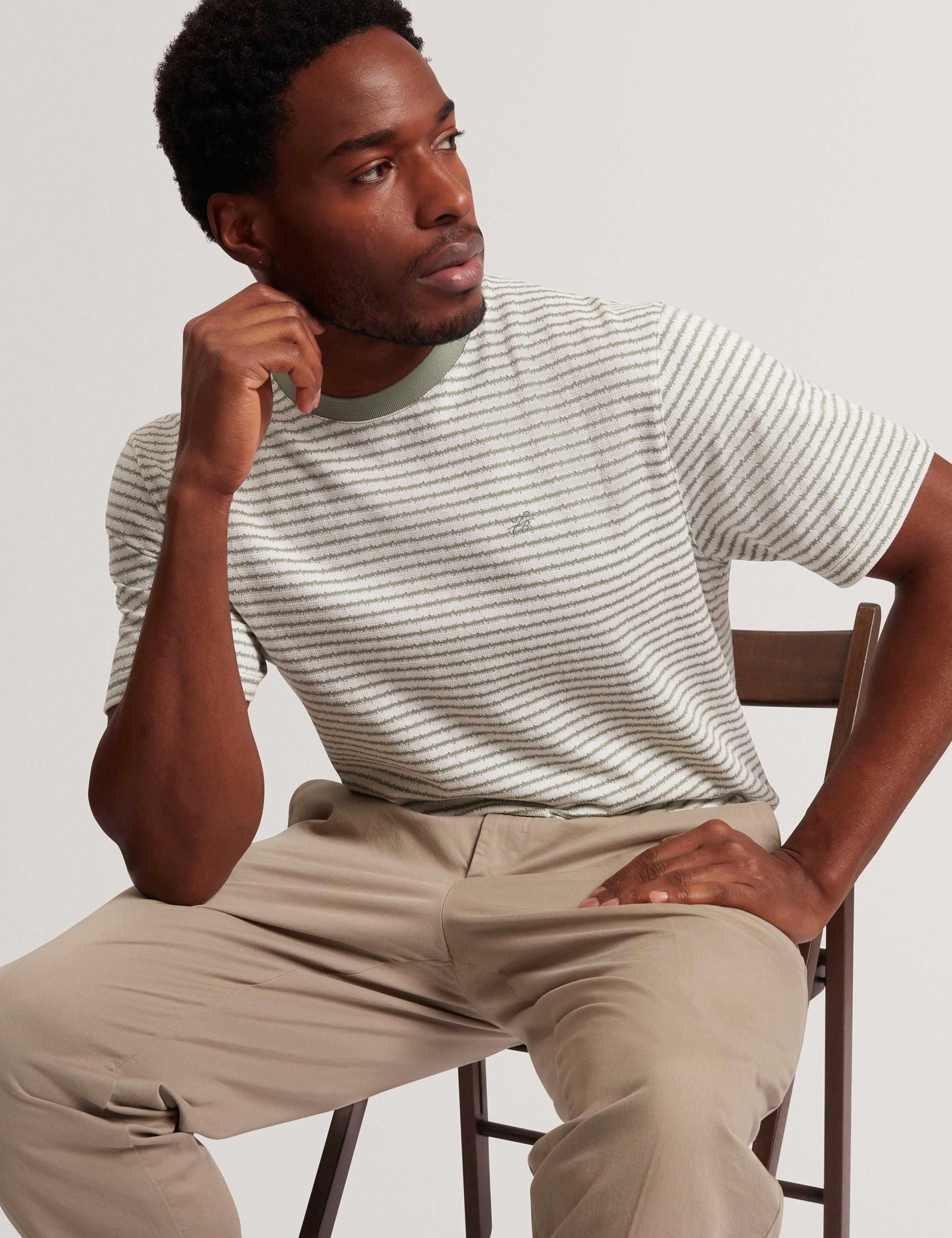 Pure Cotton Striped Knitted T-Shirt 2 of 7
