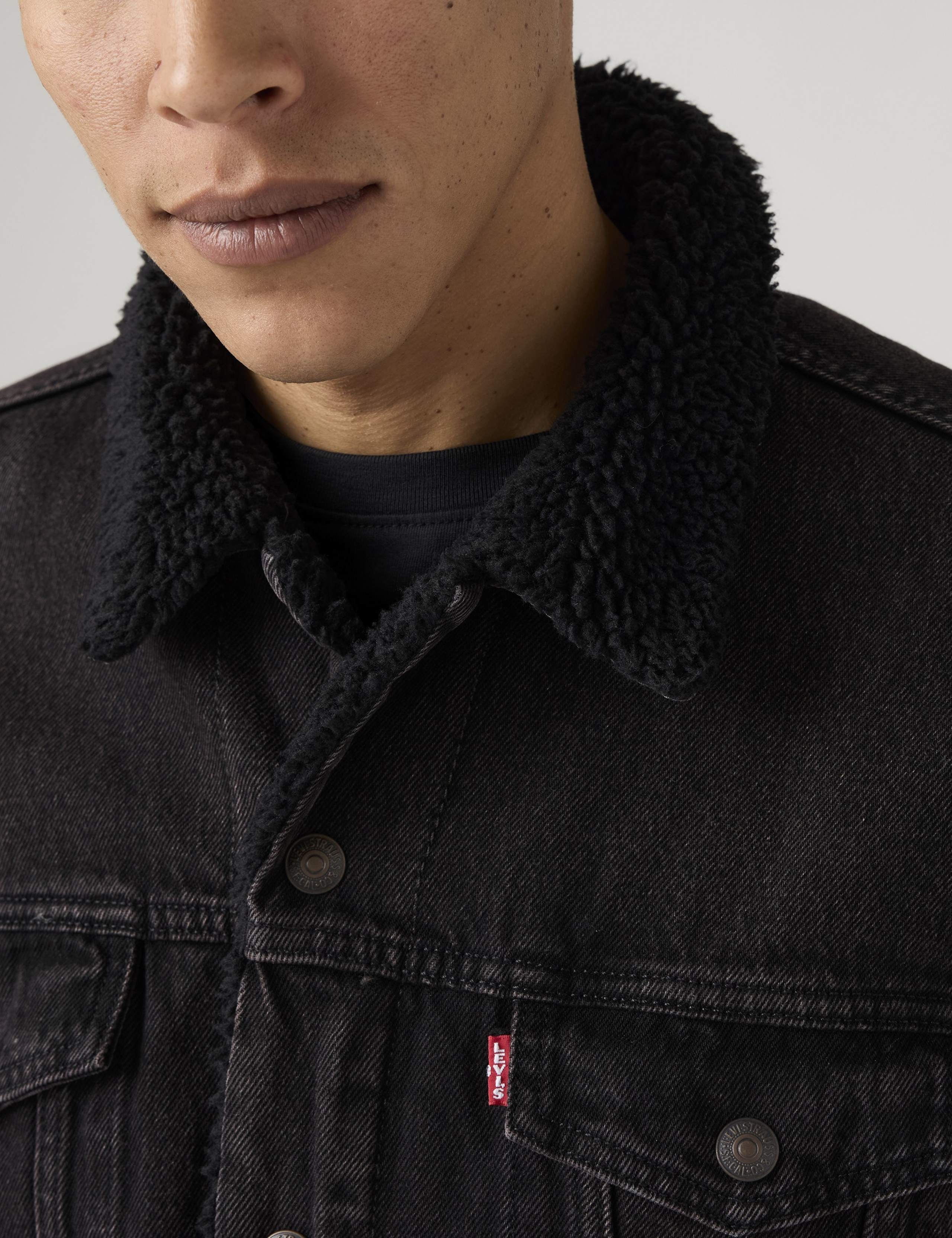 Sherpa Lined Denim Trucker Jacket 3 of 6