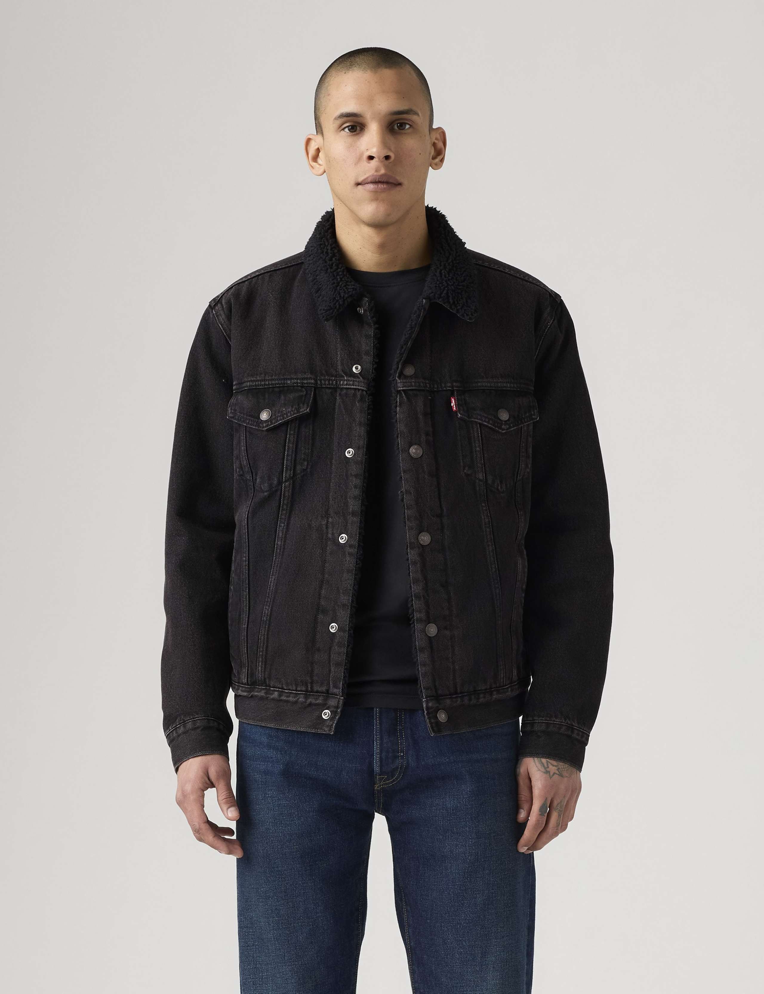 Sherpa Lined Denim Trucker Jacket 4 of 6