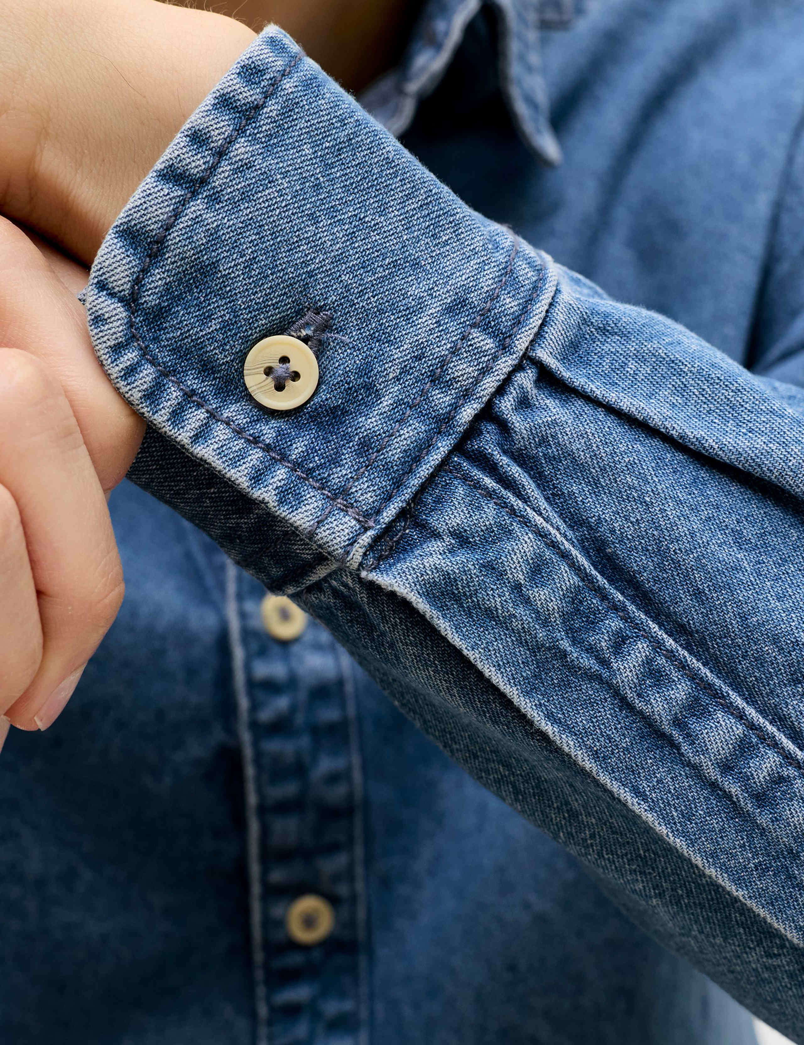 Regular Fit Pure Cotton Denim Shirt 7 of 8