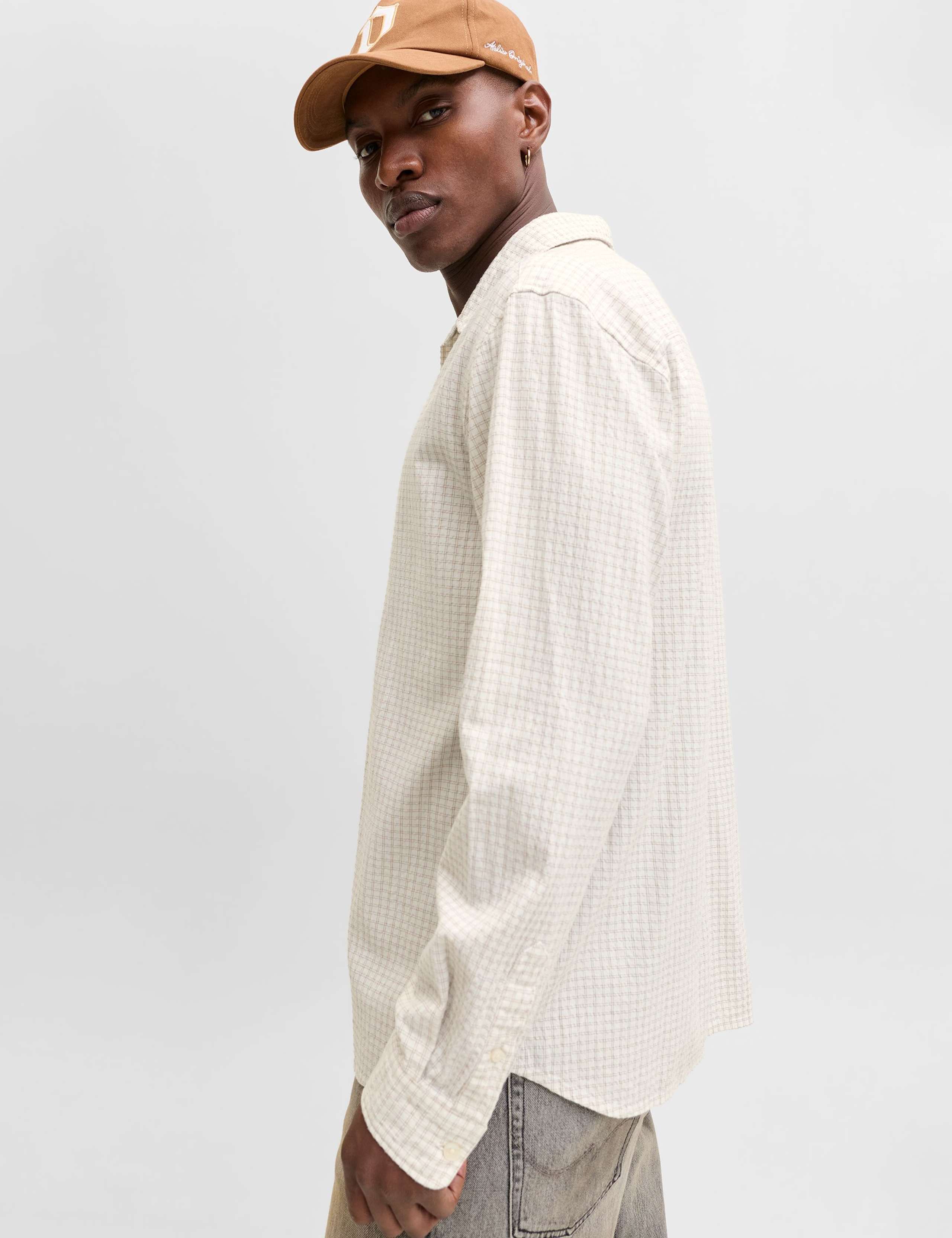 Regular Fit Cotton Rich Seersucker Checked Shirt 5 of 8