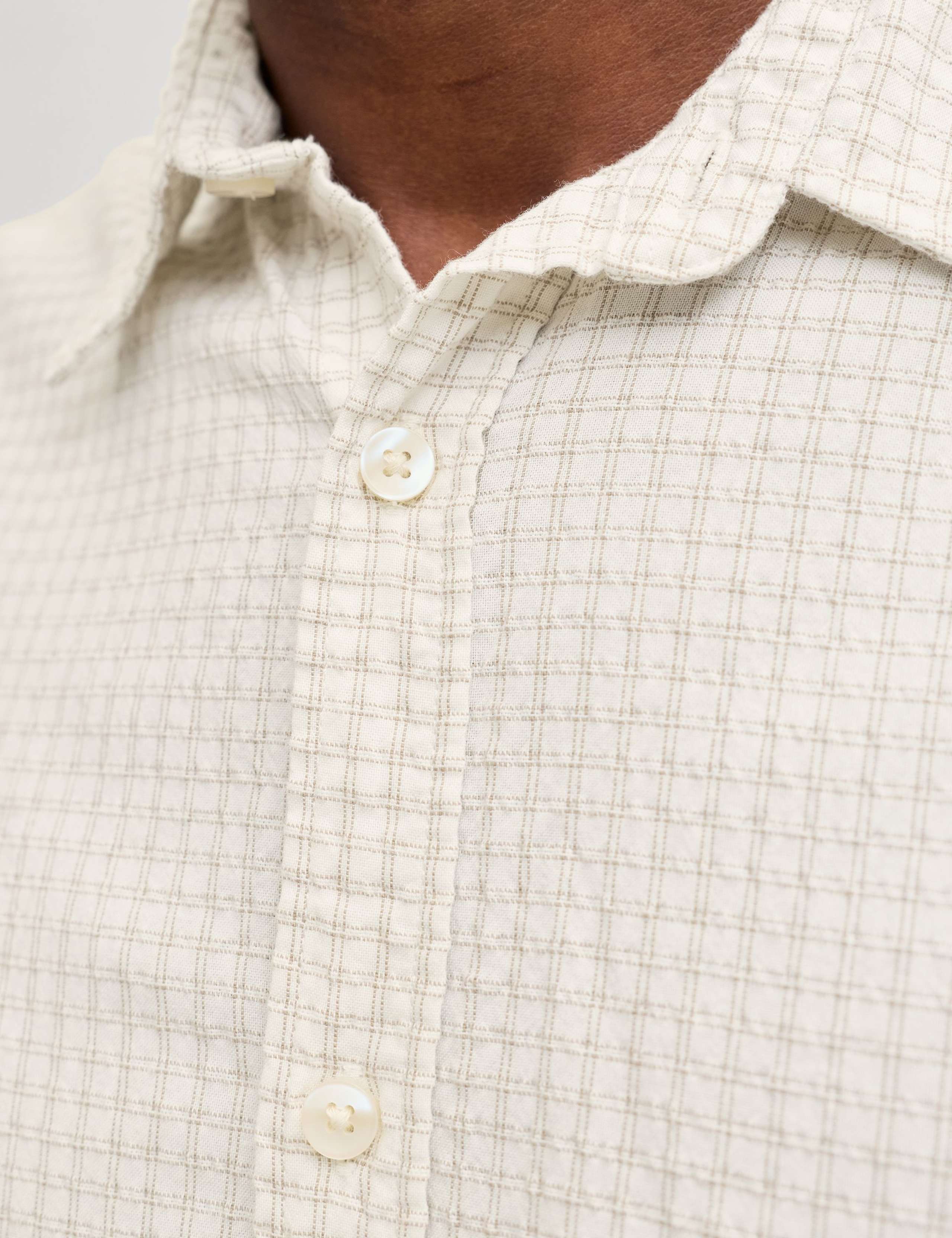 Regular Fit Cotton Rich Seersucker Checked Shirt 6 of 8