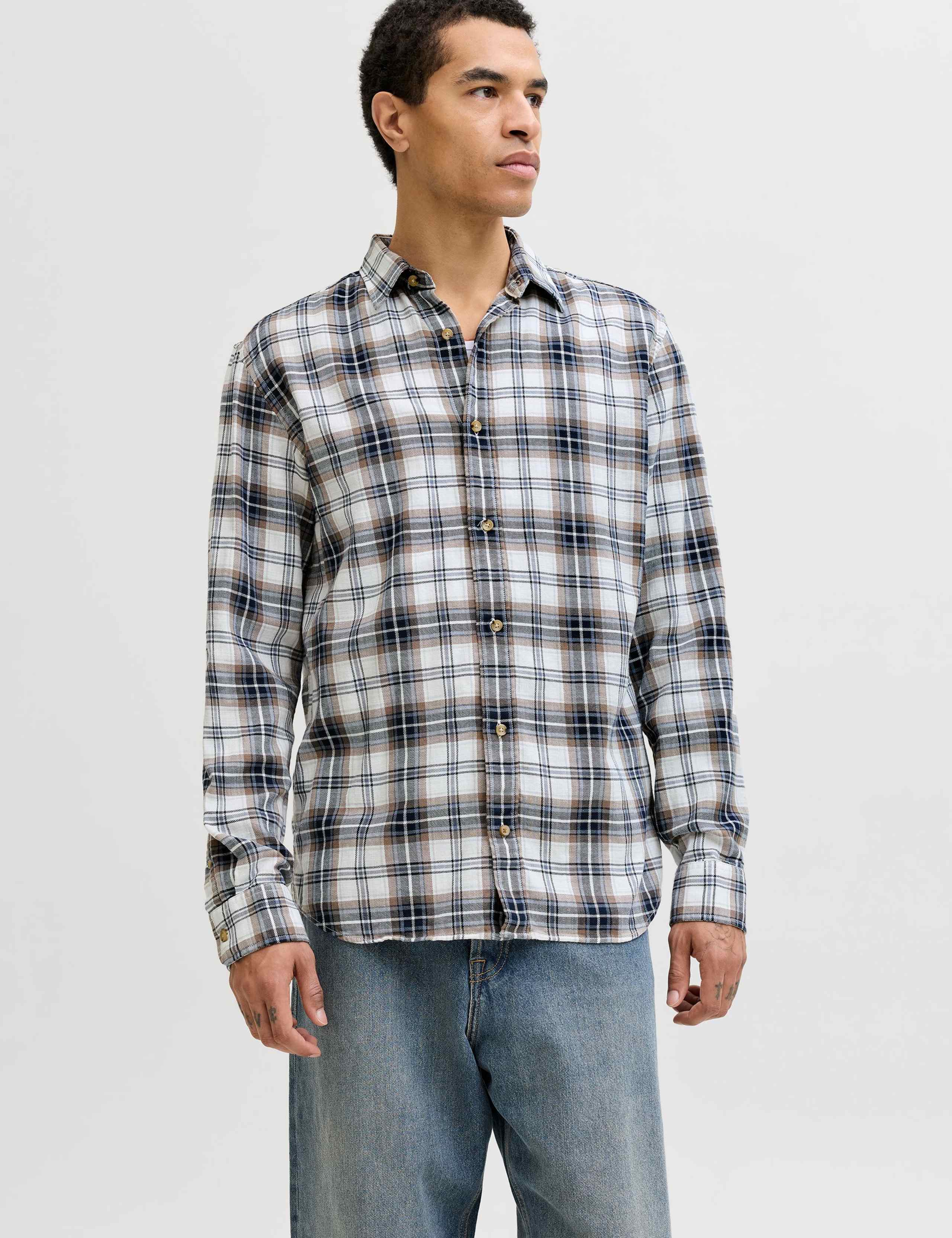 Regular Fit Pure Cotton Checked Flannel Shirt 1 of 7