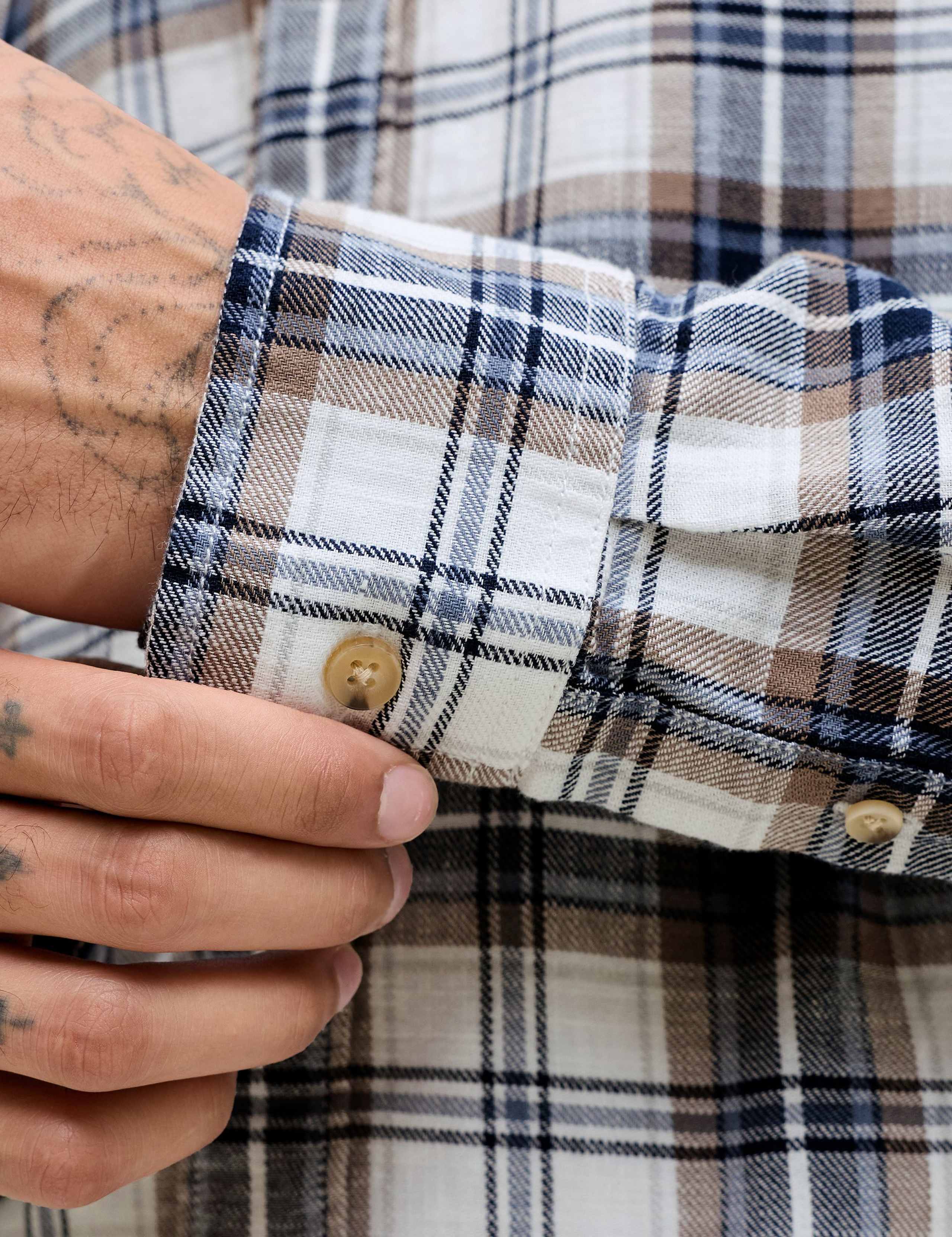 Regular Fit Pure Cotton Checked Flannel Shirt 5 of 7