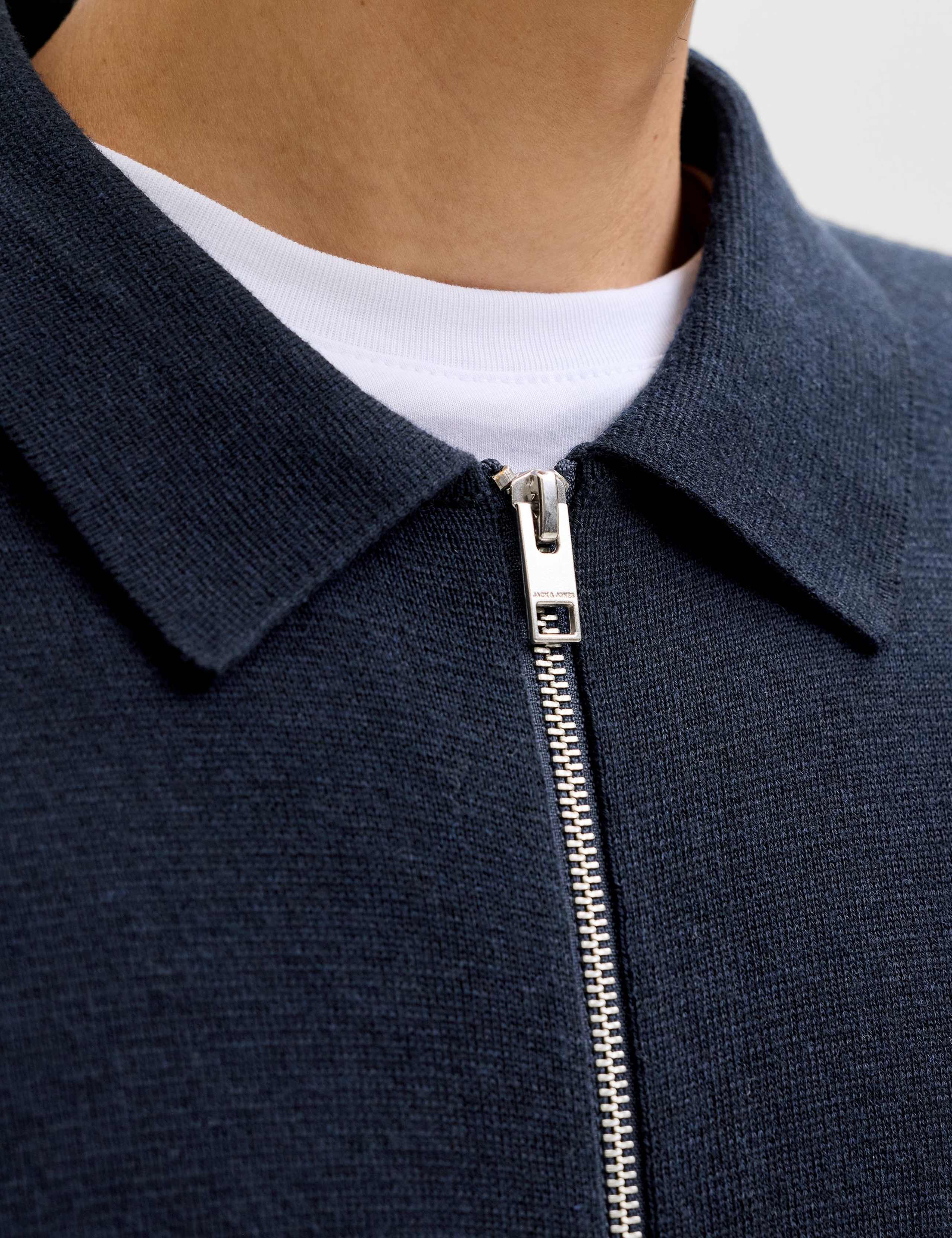 Cotton Blend Zip Up Cardigan 4 of 8