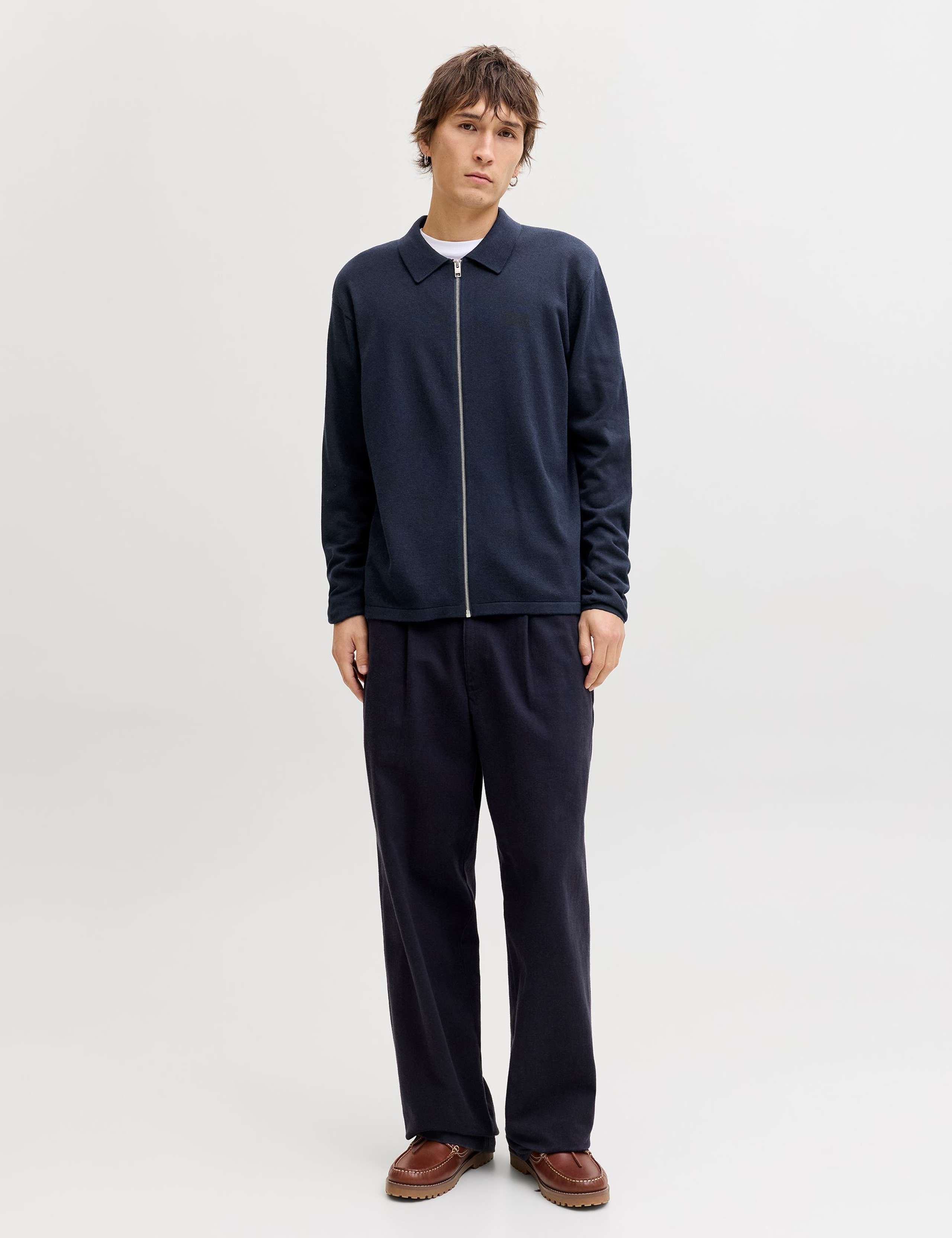 Cotton Blend Zip Up Cardigan 7 of 8