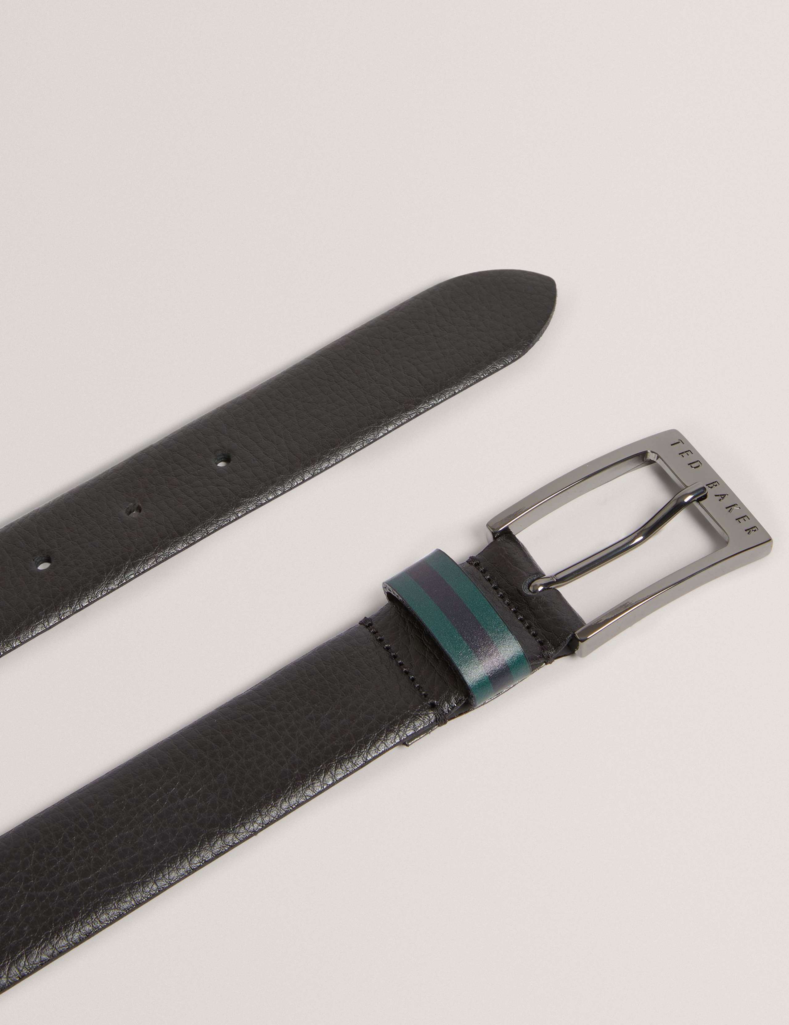 Striped Trim Leather Belt 2 of 2