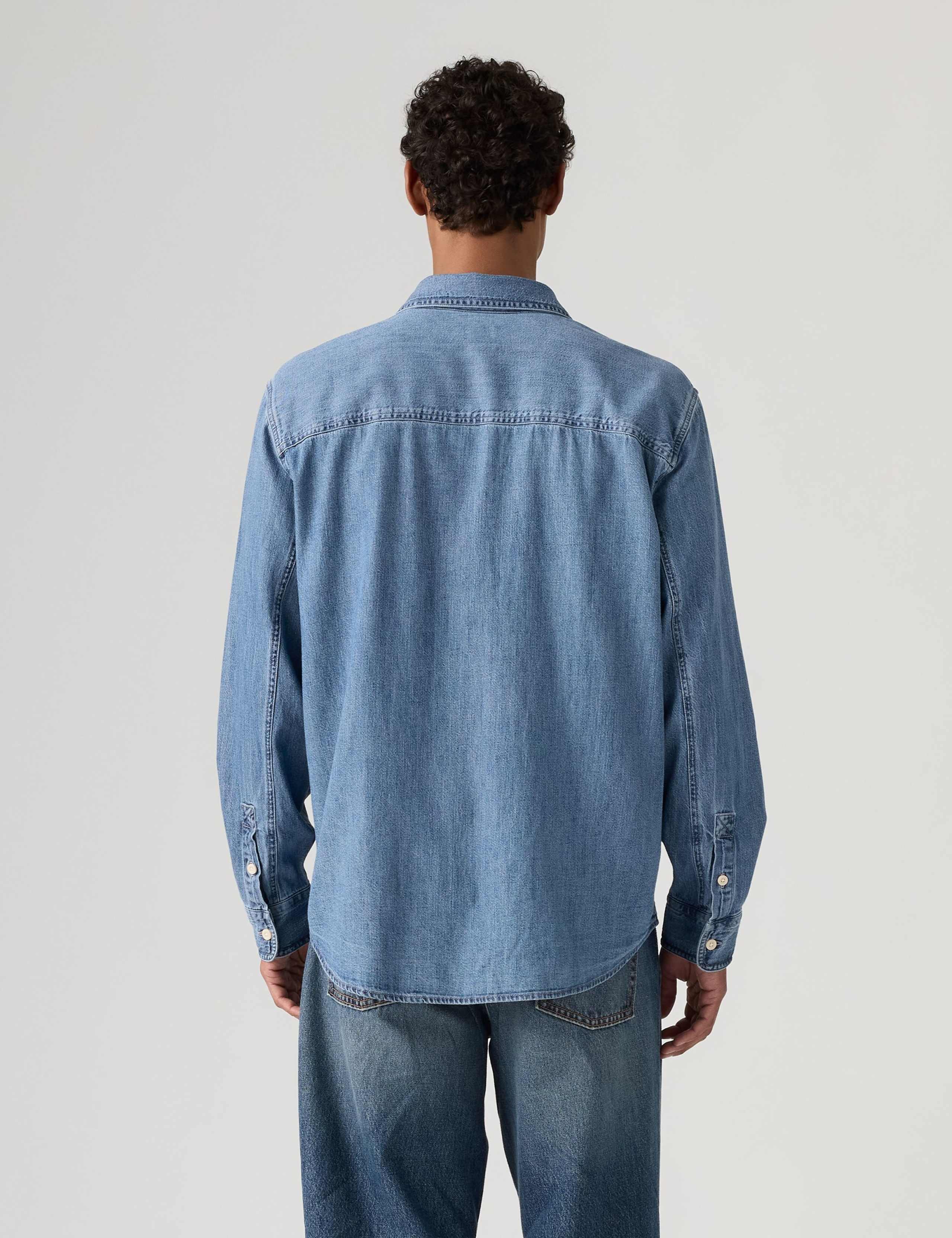Relaxed Fit Pure Cotton Denim Overshirt 3 of 4