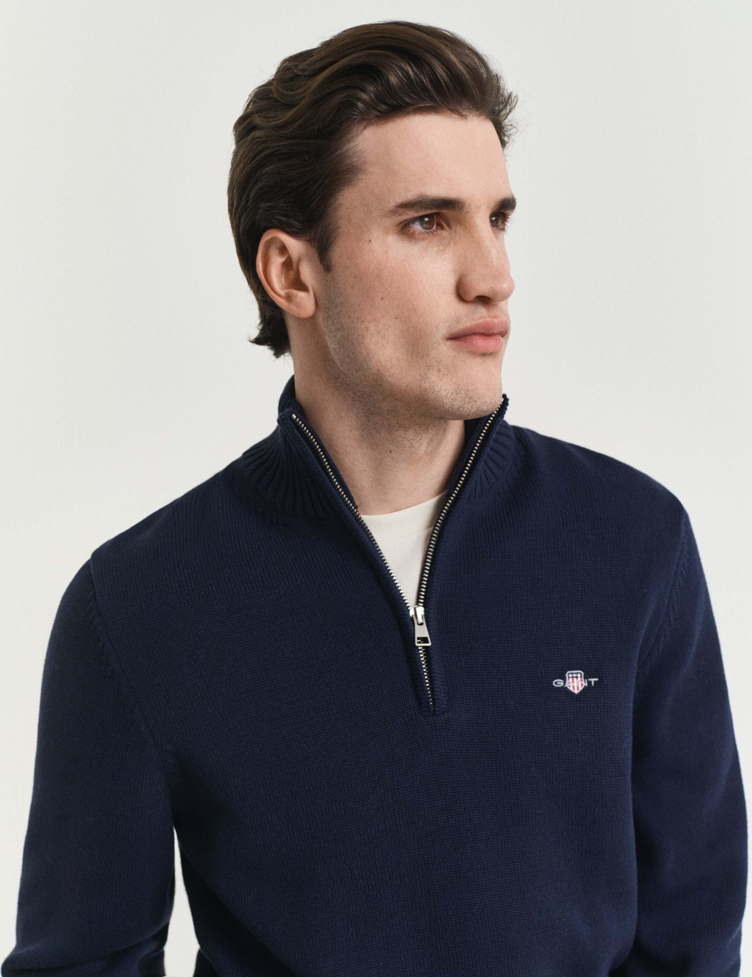 Pure Cotton Embroidered Half Zip Jumper 3 of 4